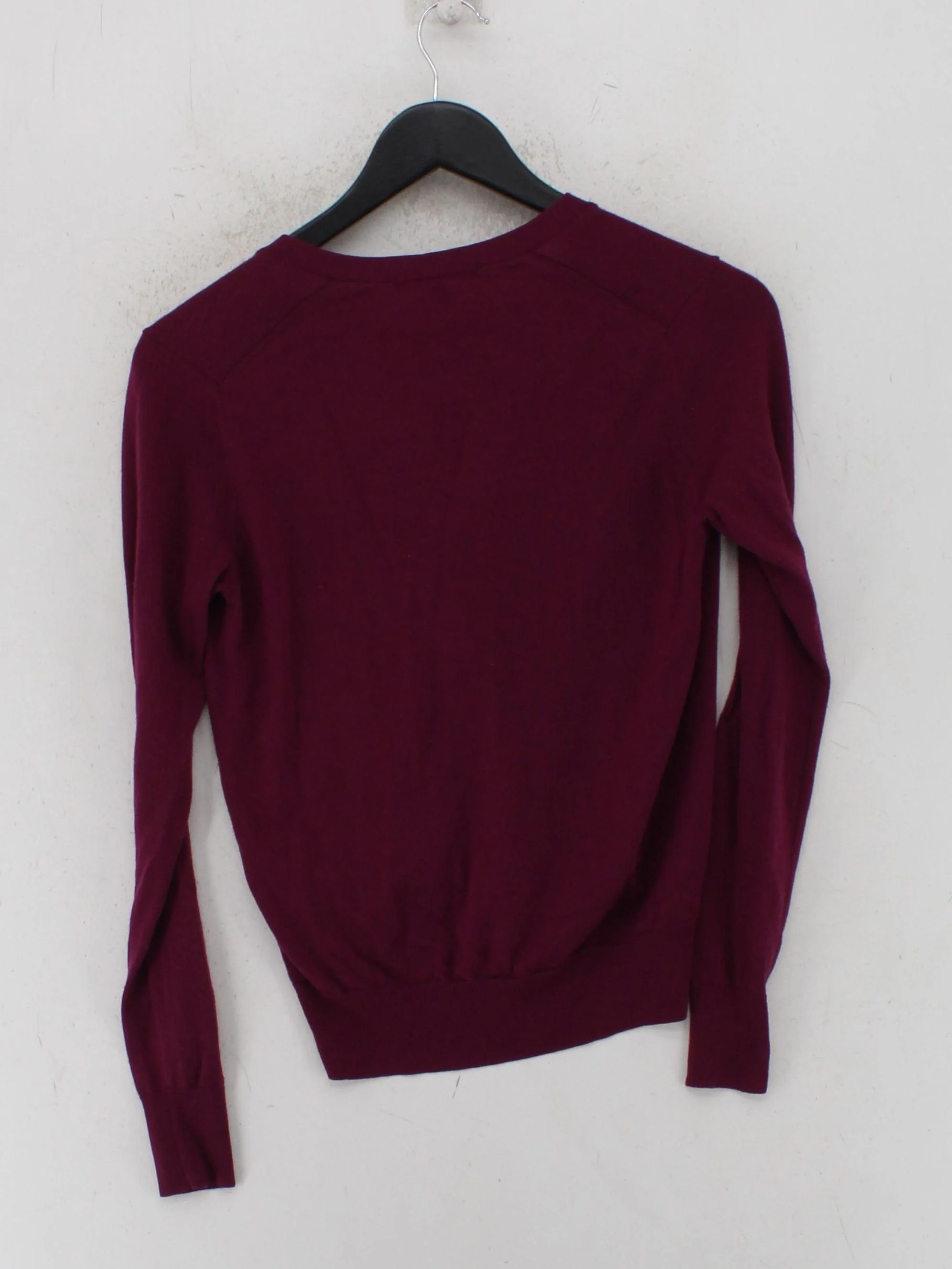 Uniqlo Women's Cardigan XS Red 100% Wool V-Neck Cardigan - Image 2