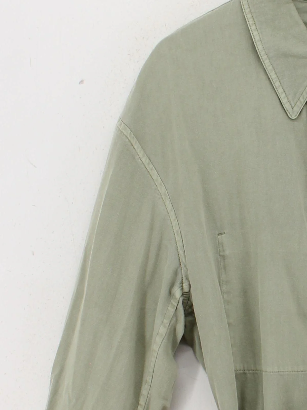 Uniqlo Women's Coat XL Green 100% Cotton Trench Coat - Image 4