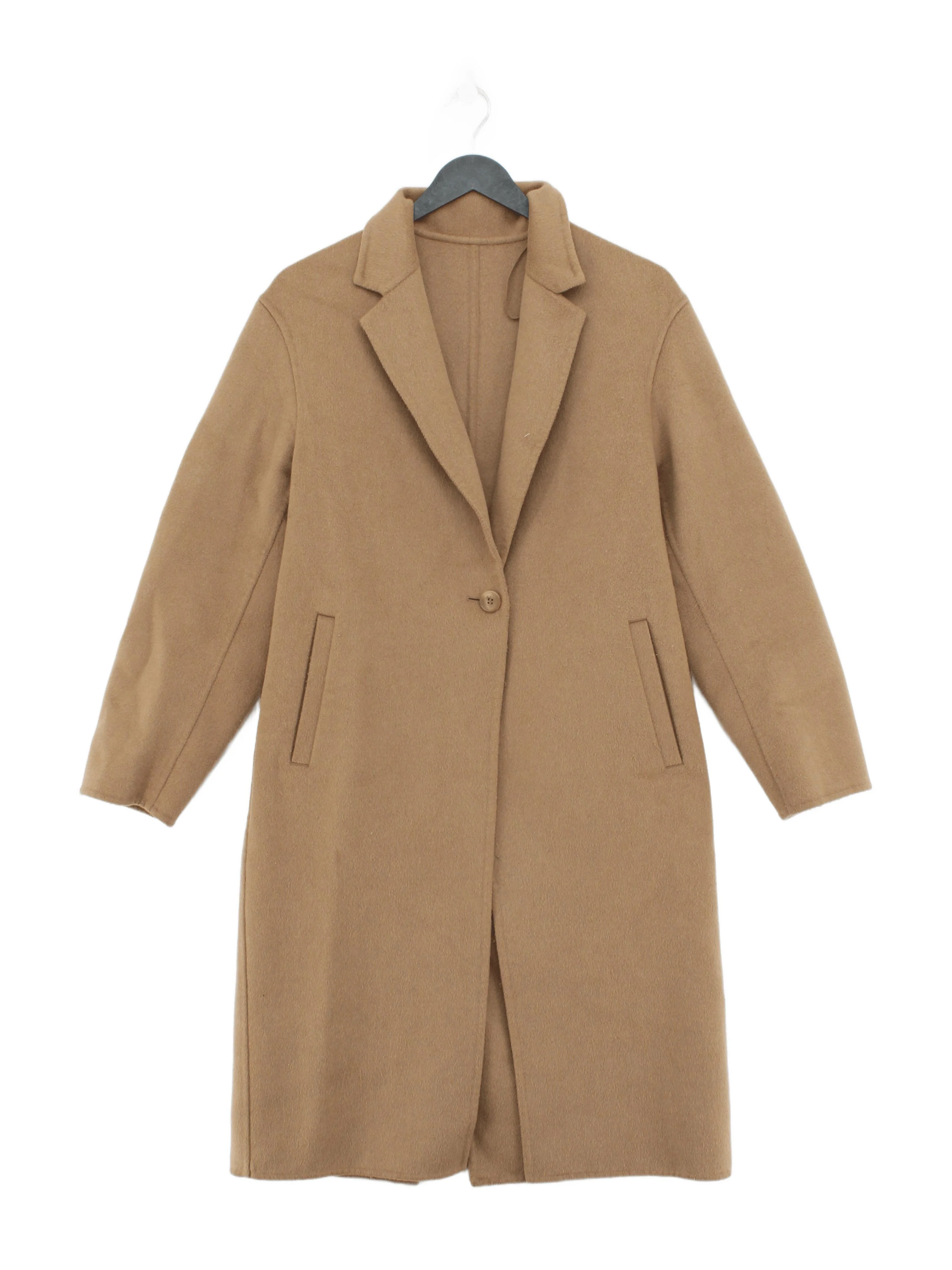 Uniqlo Women's Coat XS Tan Wool with Polyamide, Polyester Overcoat