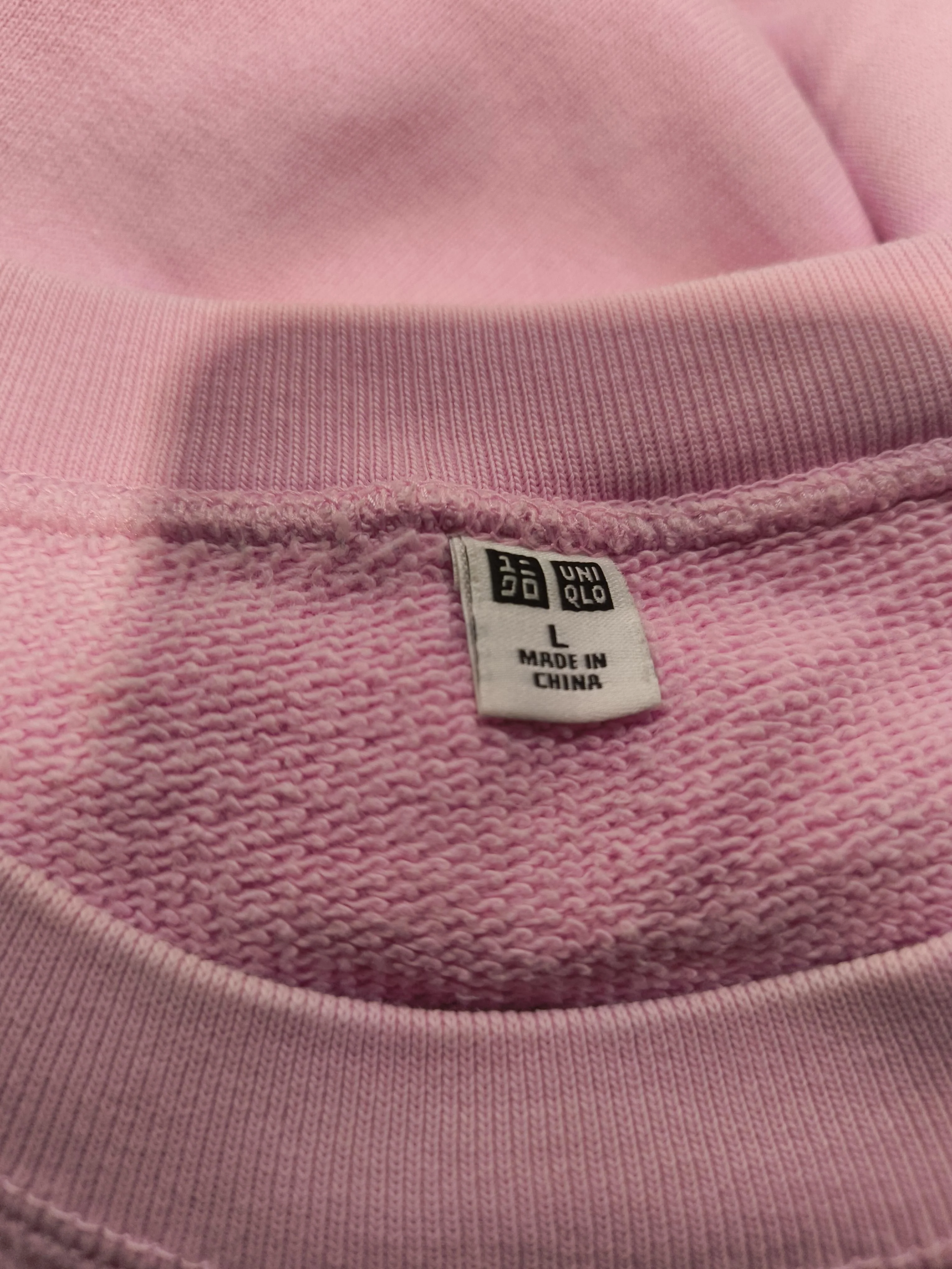 Uniqlo Women's Hoodie L Pink Cotton with Polyester Pullover - Image 6