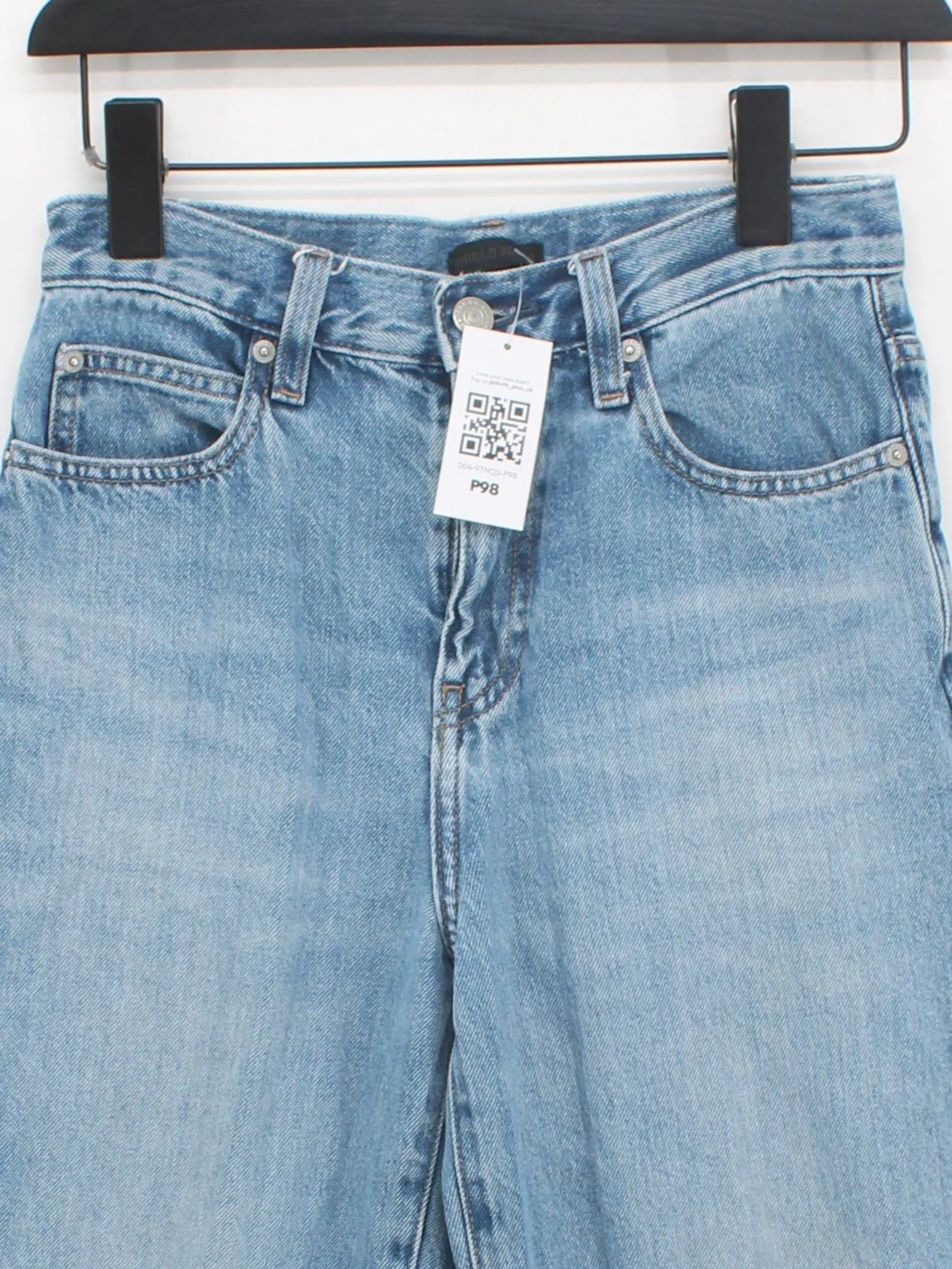 Uniqlo Women's Jeans W 22 in Blue Cotton with Polyester, Cotton Wide-Leg - Image 3