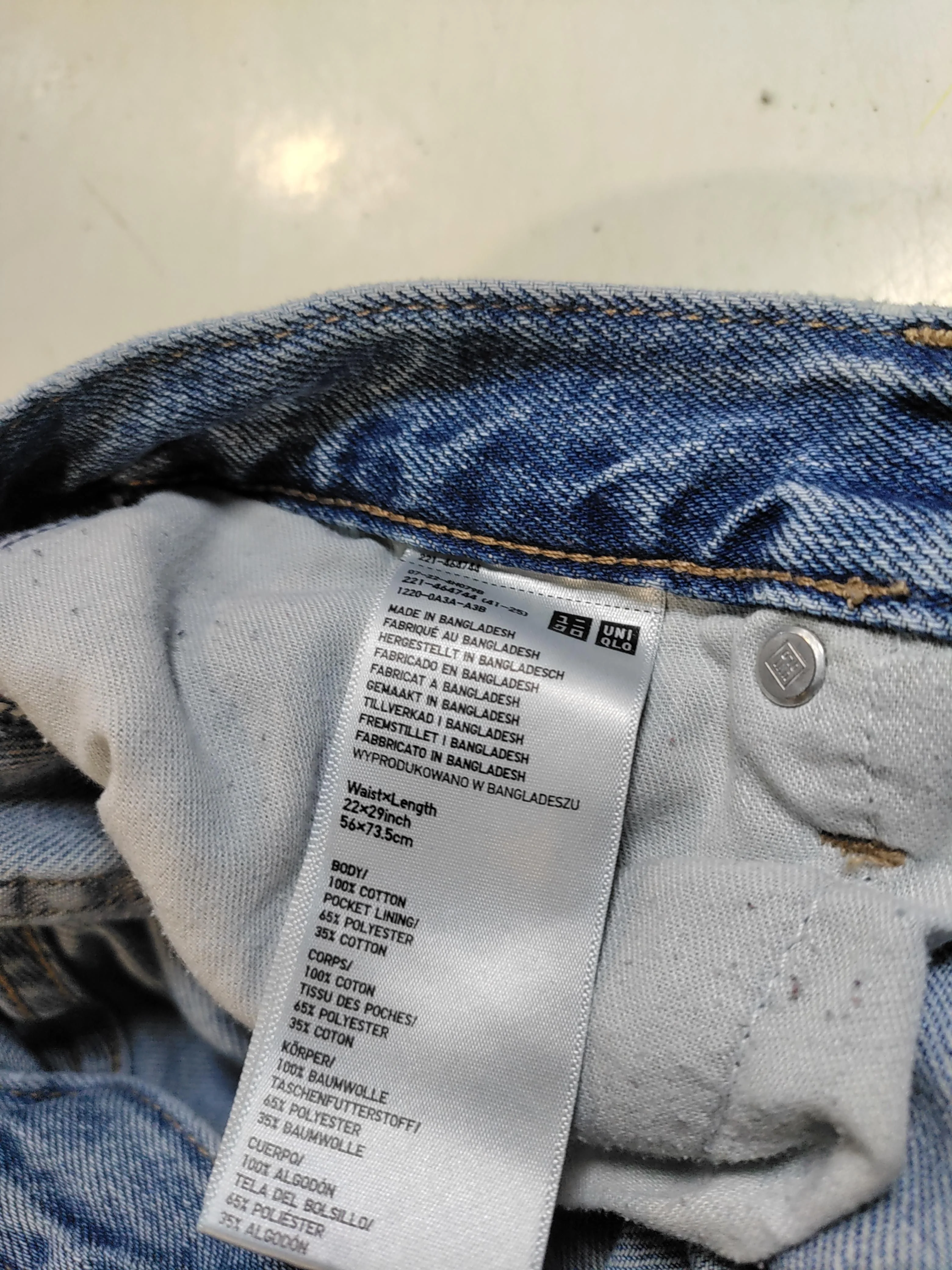 Uniqlo Women's Jeans W 22 in Blue Cotton with Polyester, Cotton Wide-Leg - Image 7