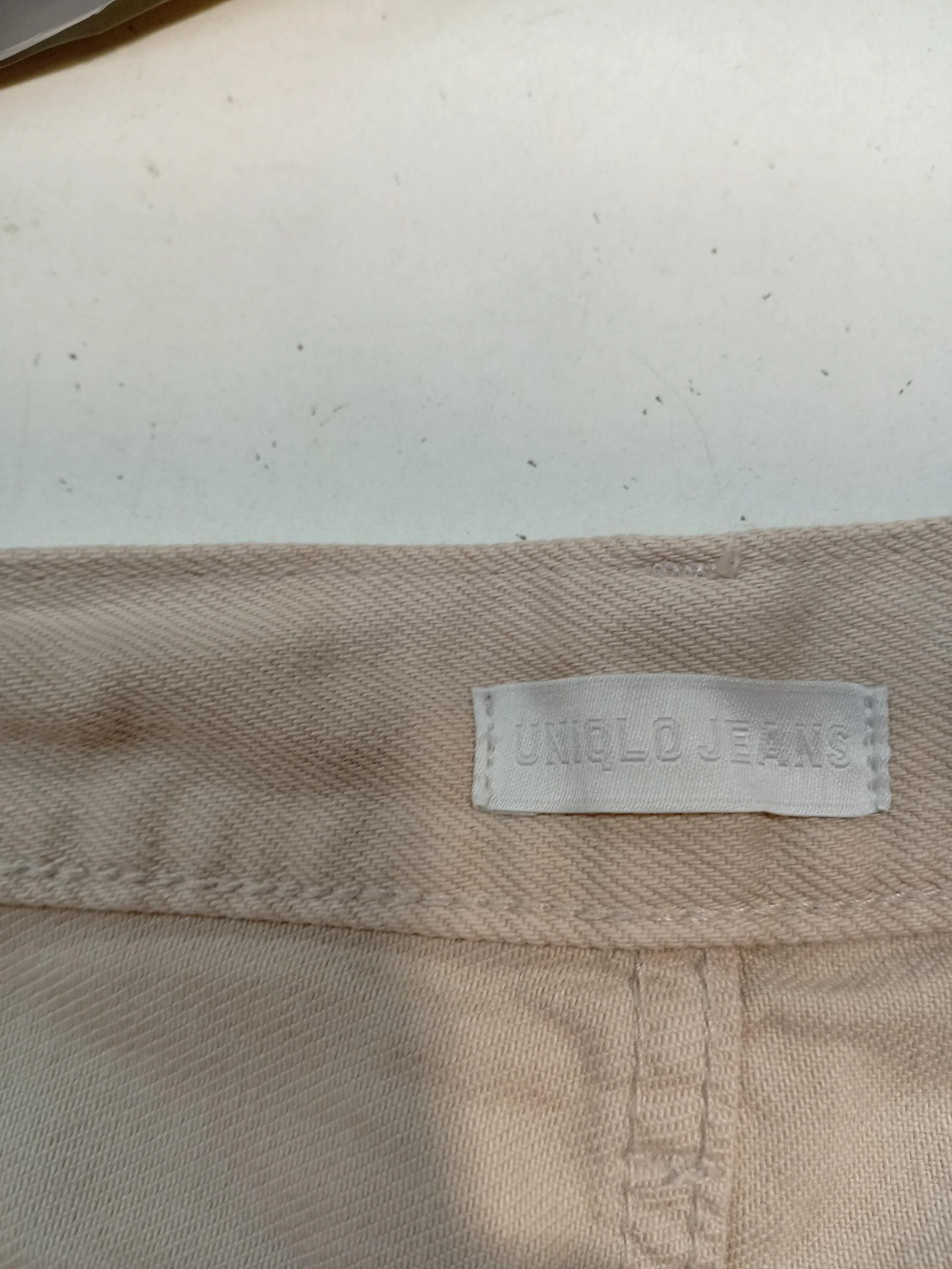 Uniqlo Women's Jeans W 32 in Cream 100% Cotton Wide-Leg - Image 6