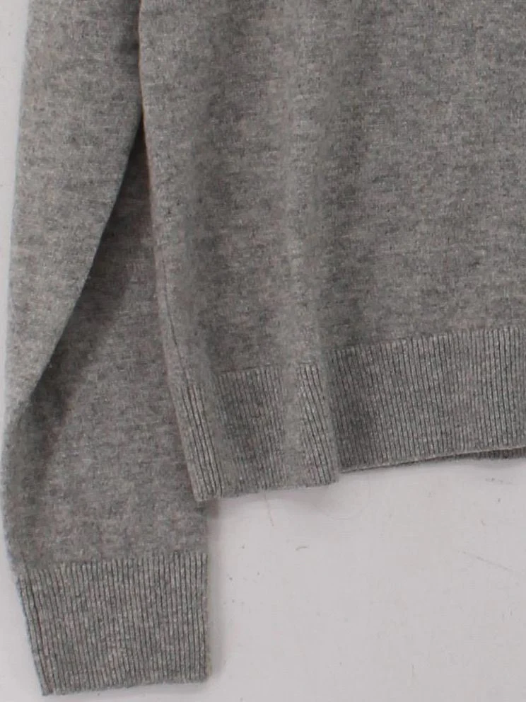 Uniqlo Women's Jumper M Grey 100% Cashmere Crew Neck Pullover - Image 4
