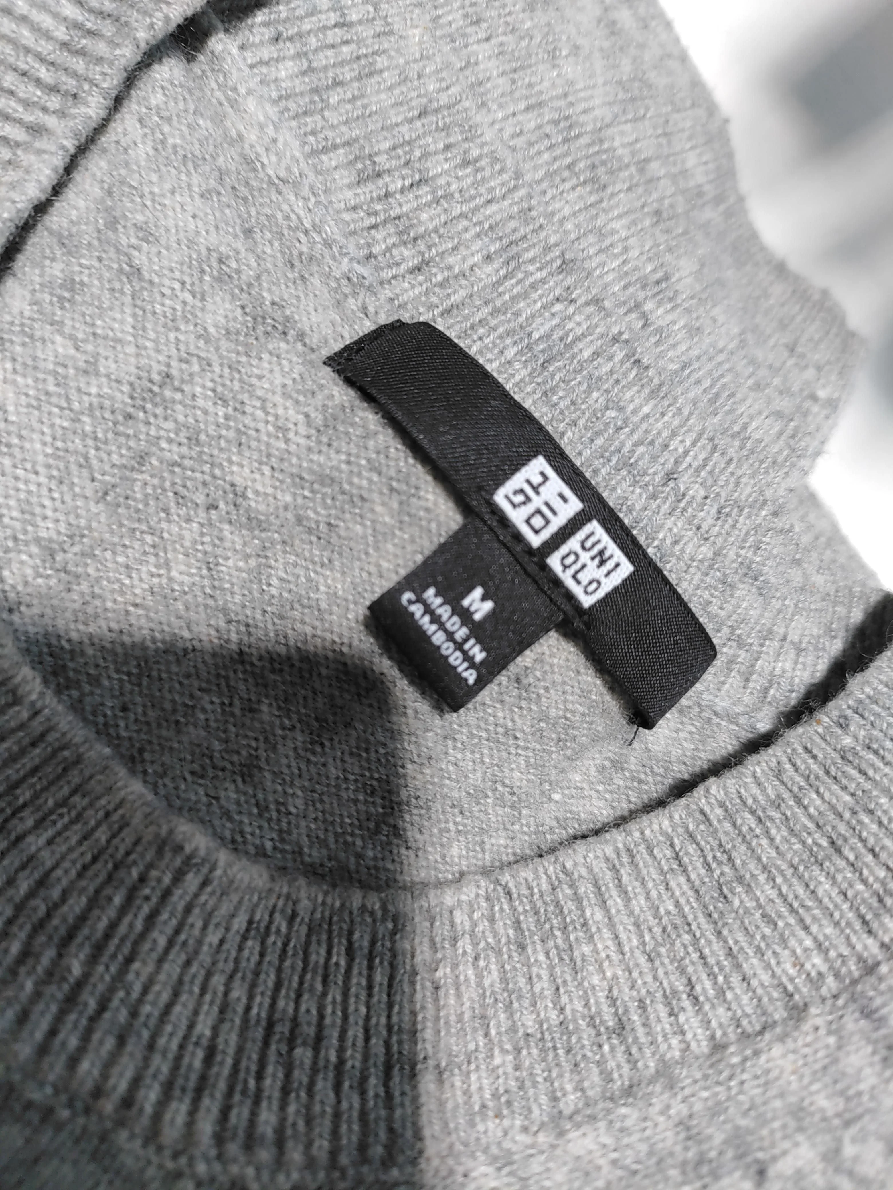 Uniqlo Women's Jumper M Grey 100% Cashmere Crew Neck Pullover - Image 5