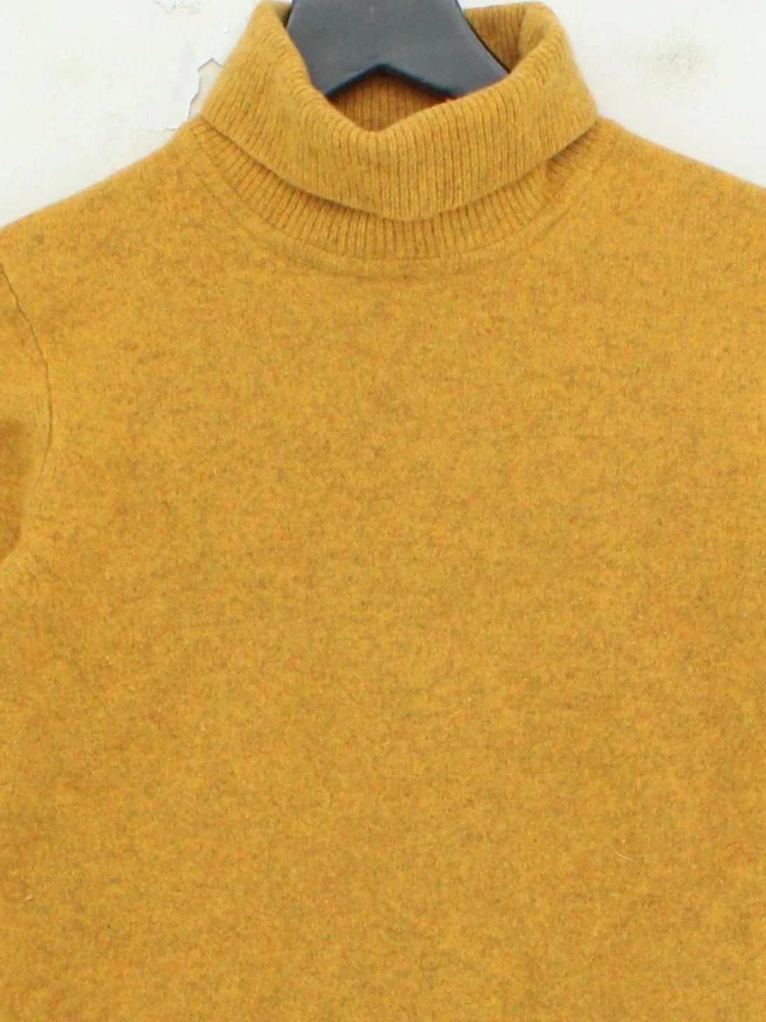 Uniqlo Women's Jumper M Yellow 100% Wool Roll Neck Pullover - Image 3