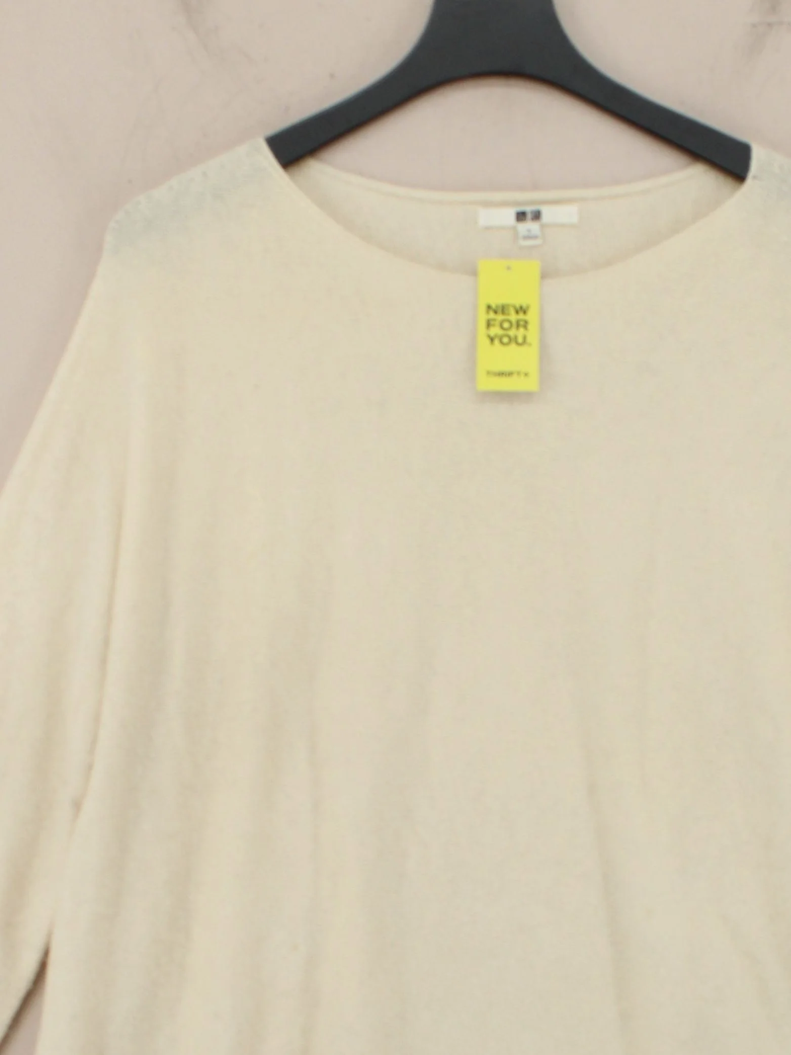 Uniqlo Women's Jumper S Cream Wool with Polyamide Round Neck Pullover - Image 3