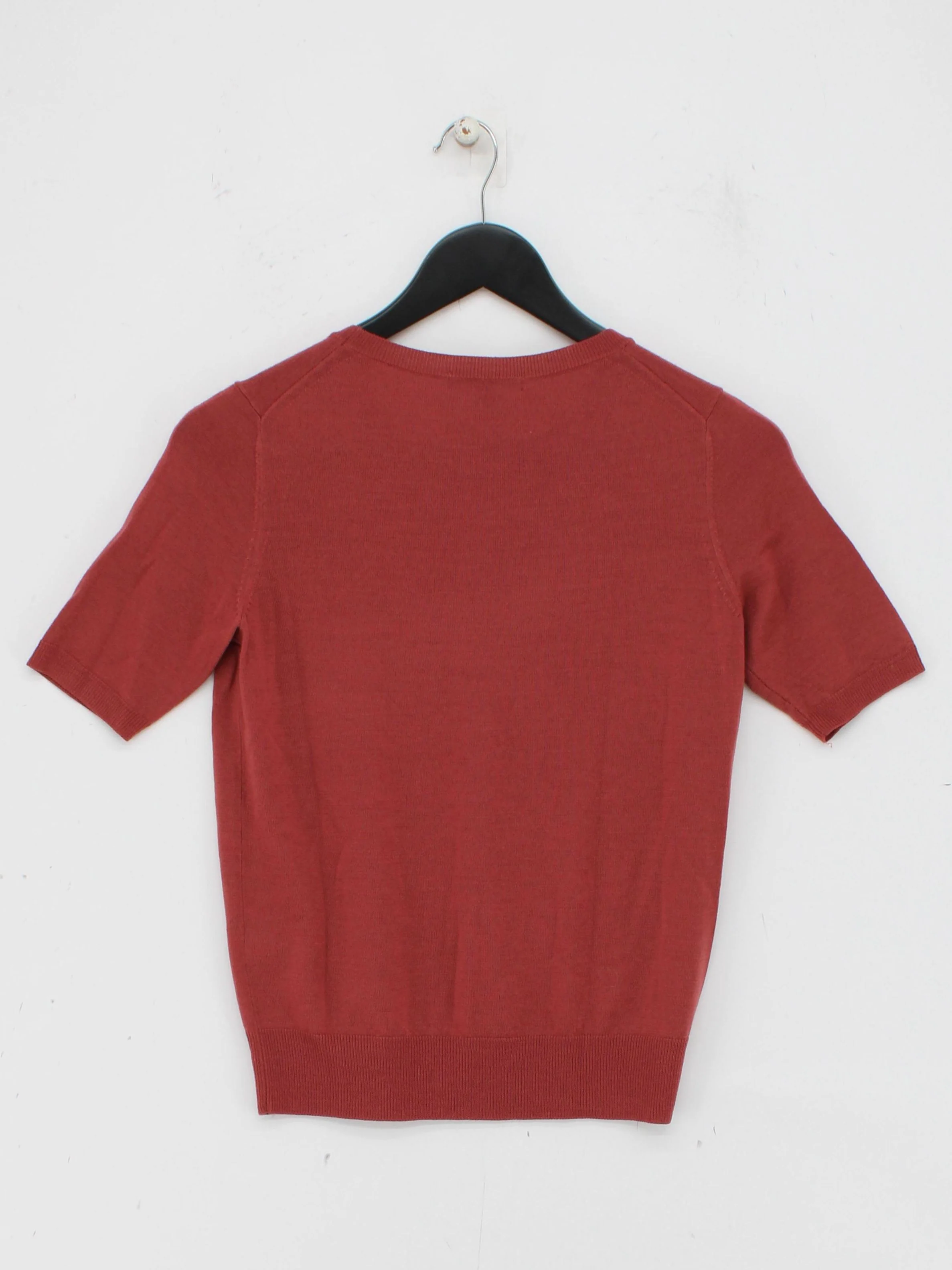 Uniqlo Women's Jumper S Red 100% Wool Crew Neck Pullover - Image 2