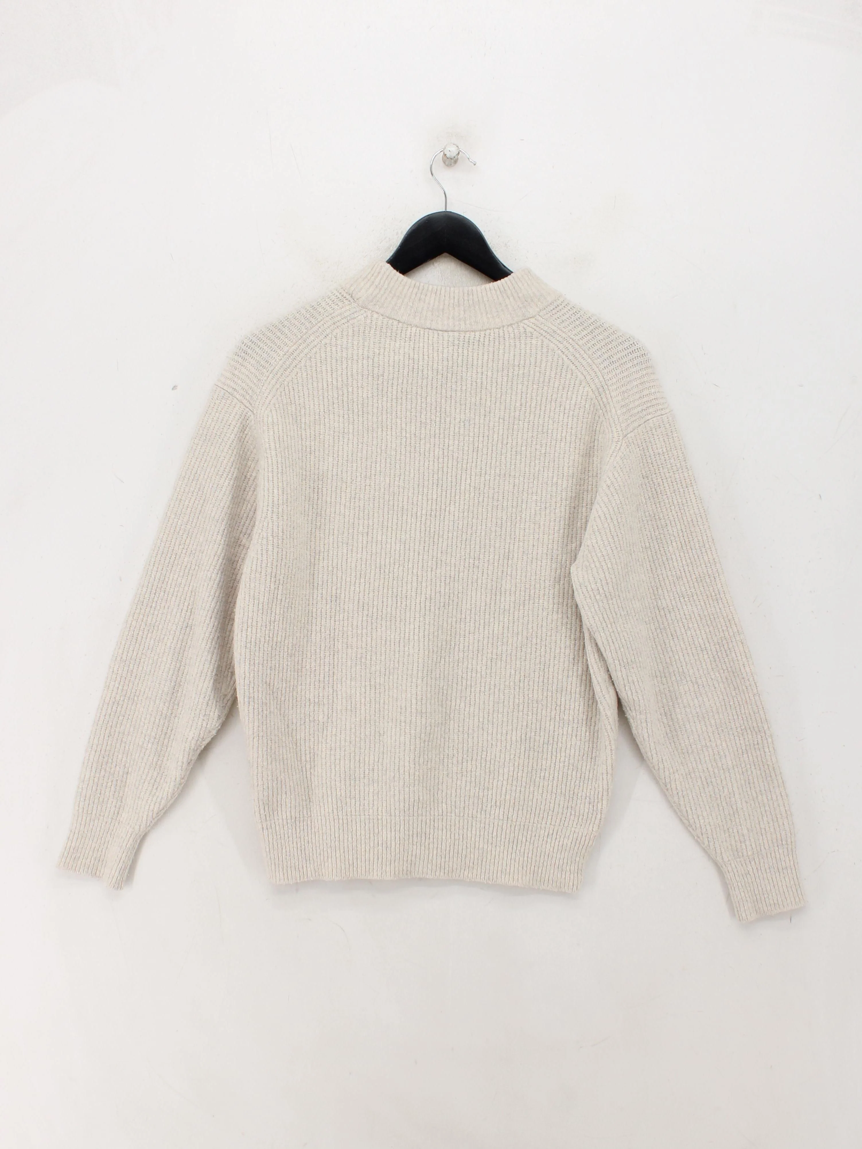 Uniqlo Women's Jumper XS Cream Acrylic with Polyamide, Wool, Elastane Pullover - Image 2