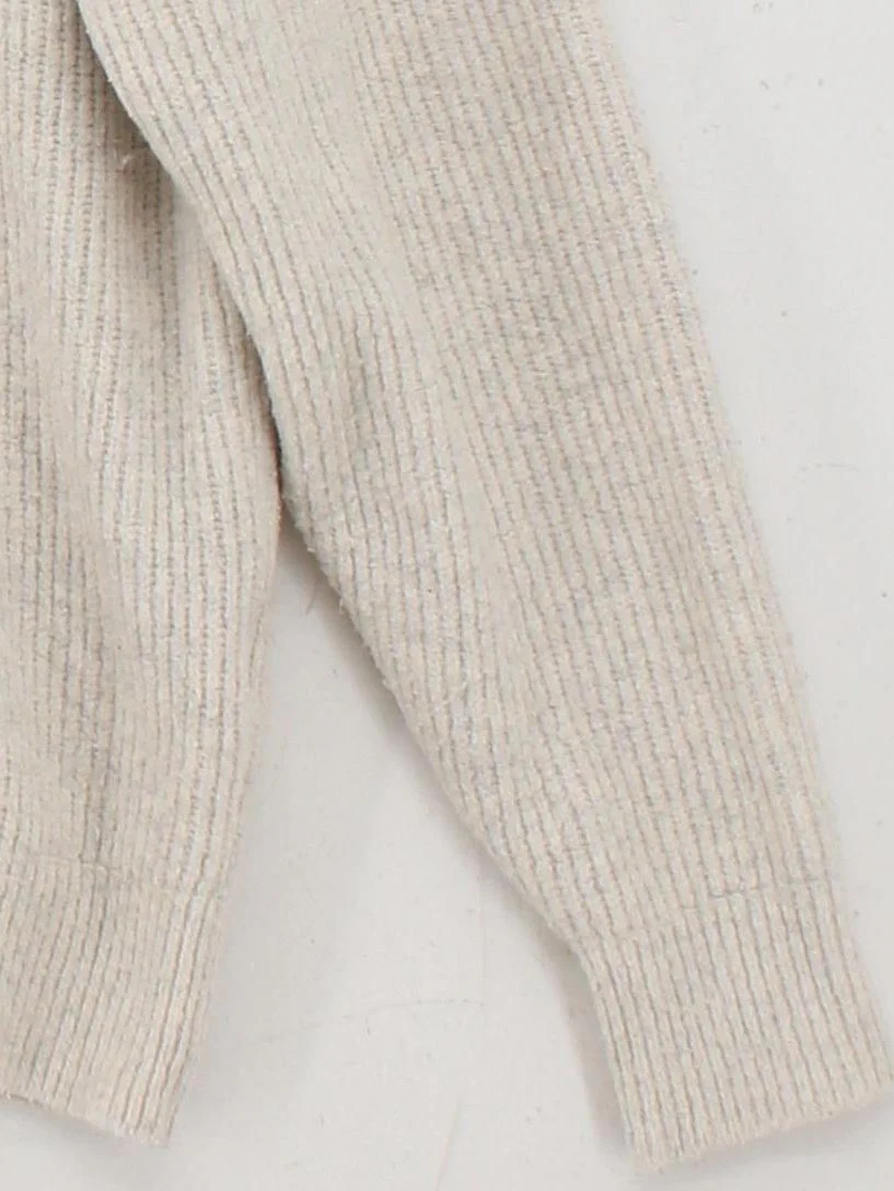 Uniqlo Women's Jumper XS Cream Acrylic with Polyamide, Wool, Elastane Pullover - Image 4