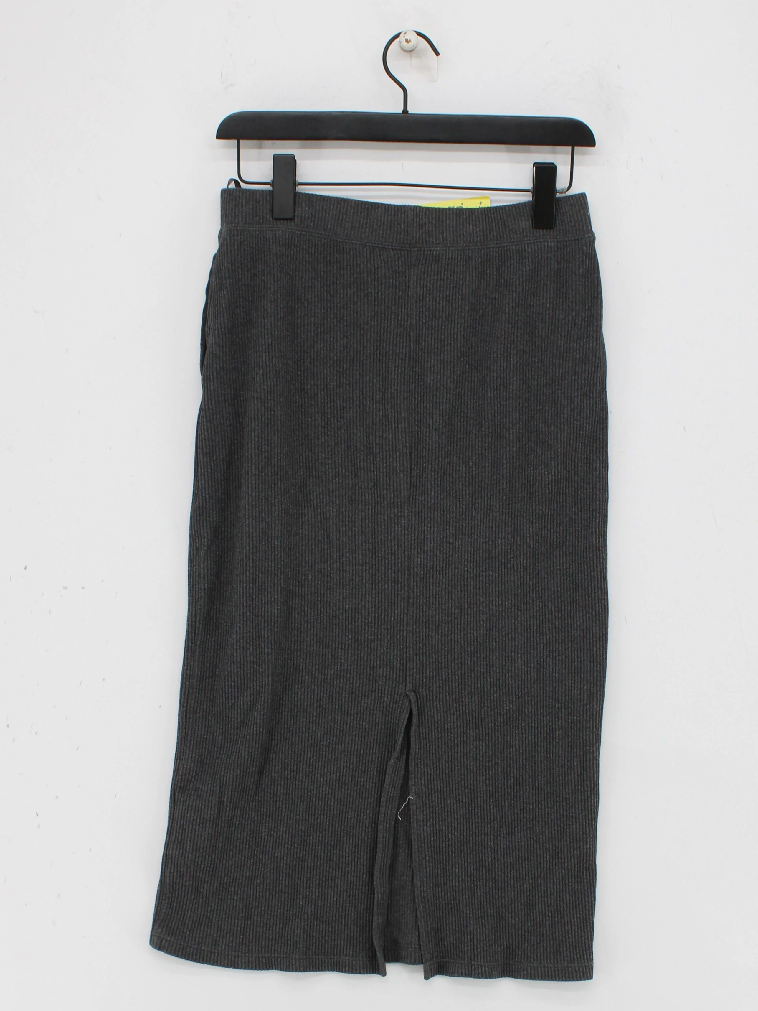 Uniqlo Women's Midi Skirt L Grey Cotton with Spandex Midi Straight & Pencil - Image 2