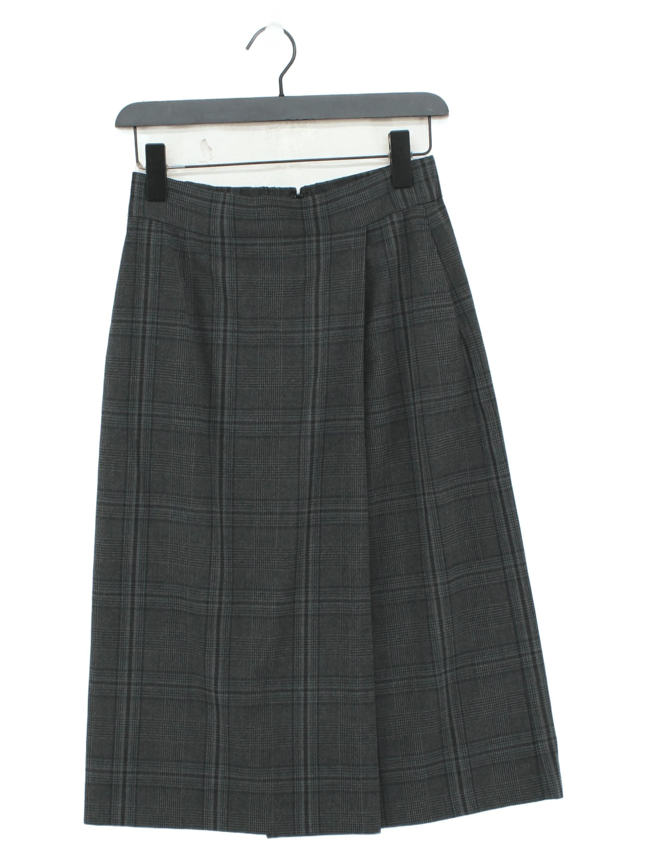 Uniqlo Women's Midi Skirt M Grey Polyester with Rayon, Elastane A-Line