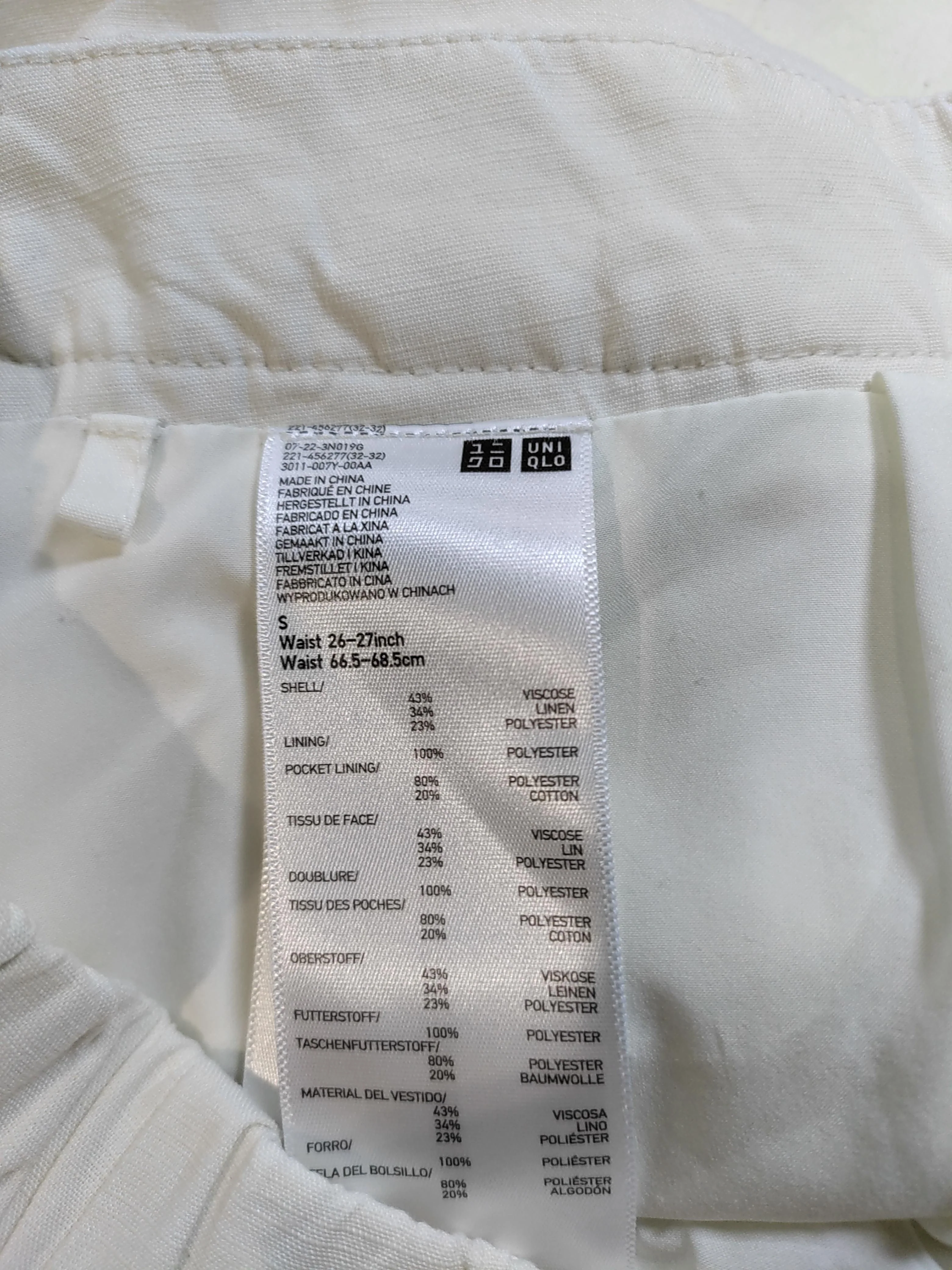 Uniqlo Women's Midi Skirt S White Viscose with Linen, Polyester Midi Skort - Image 6