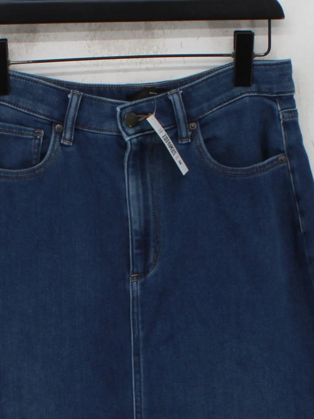 Uniqlo Women's Midi Skirt W 26 in Blue Cotton - Image 3