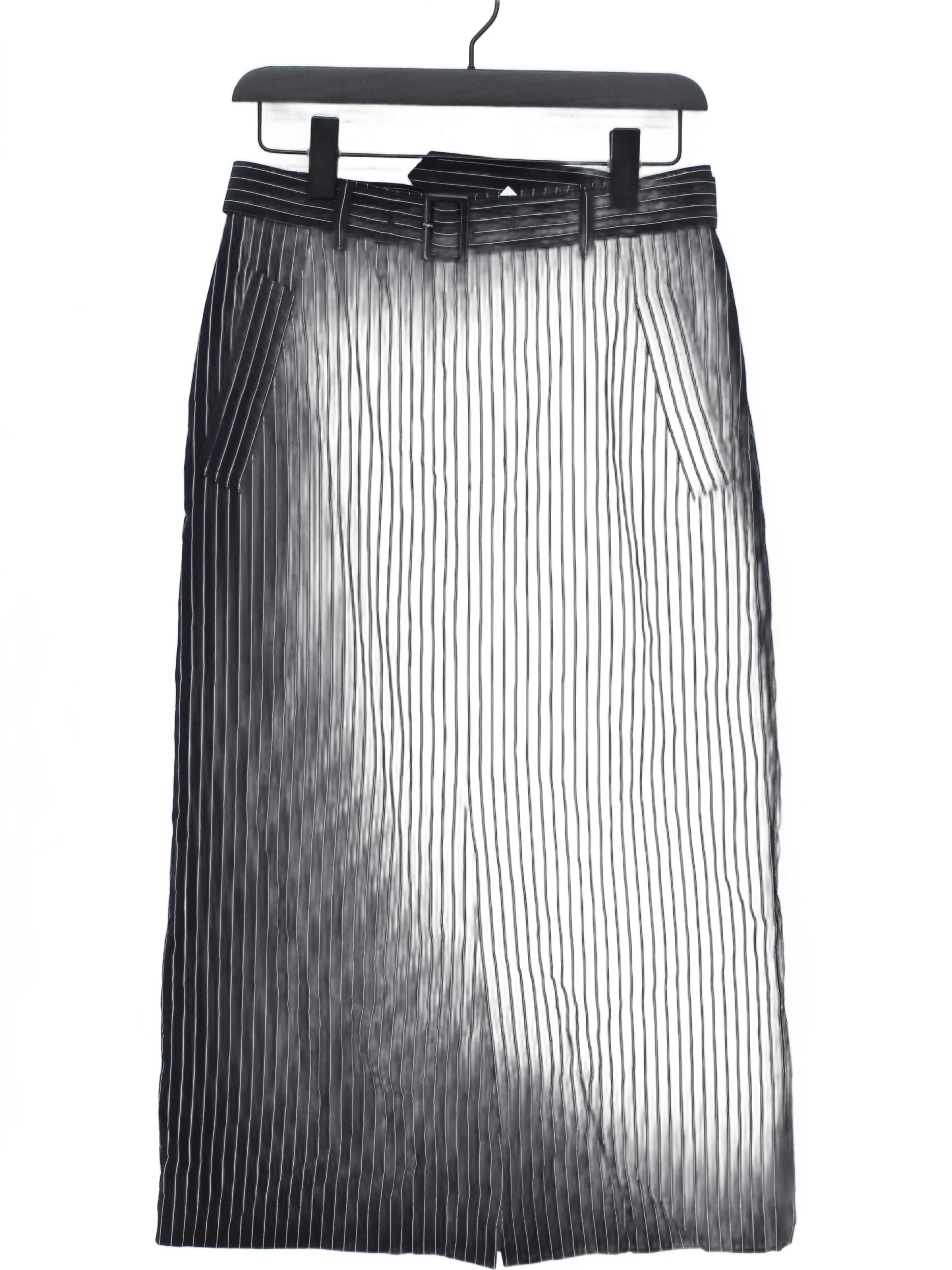 Uniqlo Women's Midi Skirt W 32 in Black Cotton with Polyester Straight & Pencil
