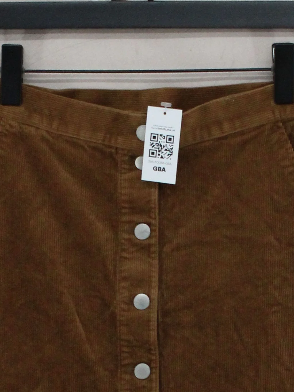 Uniqlo Women's Mini Skirt W 28 in Brown Cotton with Elastane, Polyester Mini - Image 3
