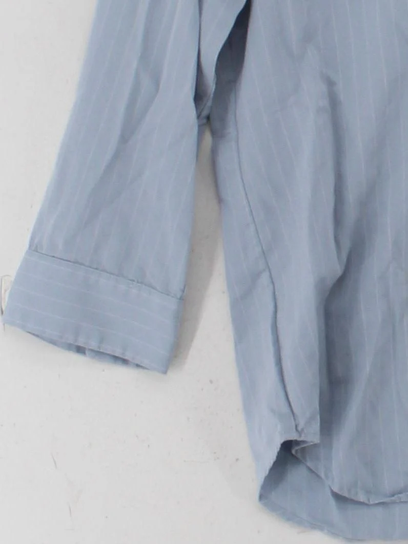 Uniqlo Women's Shirt XS Blue Striped 100% Other 3/4 Sleeve Collared Basic - Image 4
