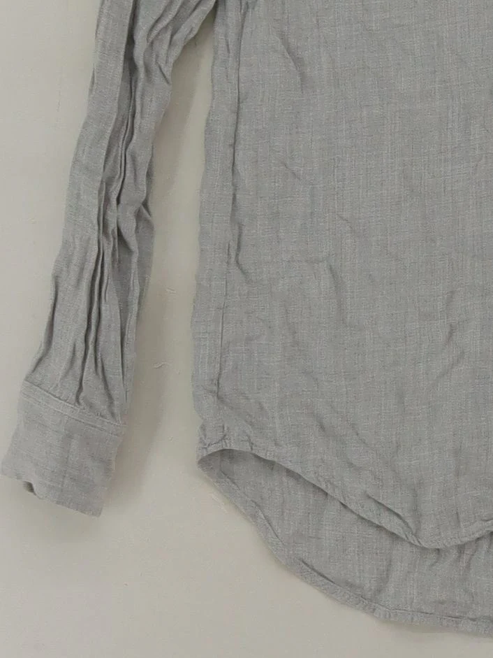 Uniqlo Women's Shirt XS Grey 100% Viscose Long Sleeve Collared Basic - Image 4