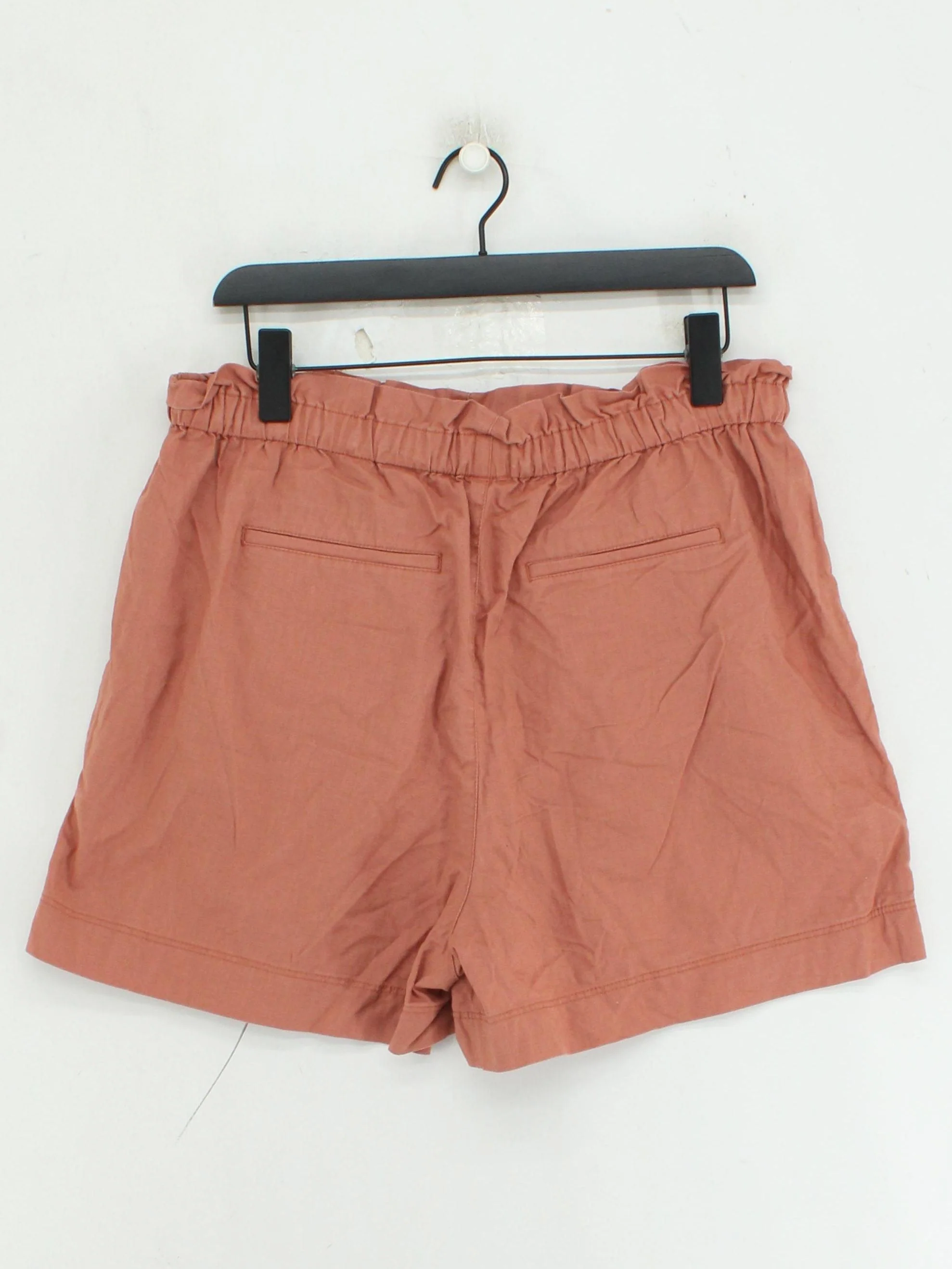 Uniqlo Women's Shorts L Orange Cotton with Linen Paperbag - Image 2