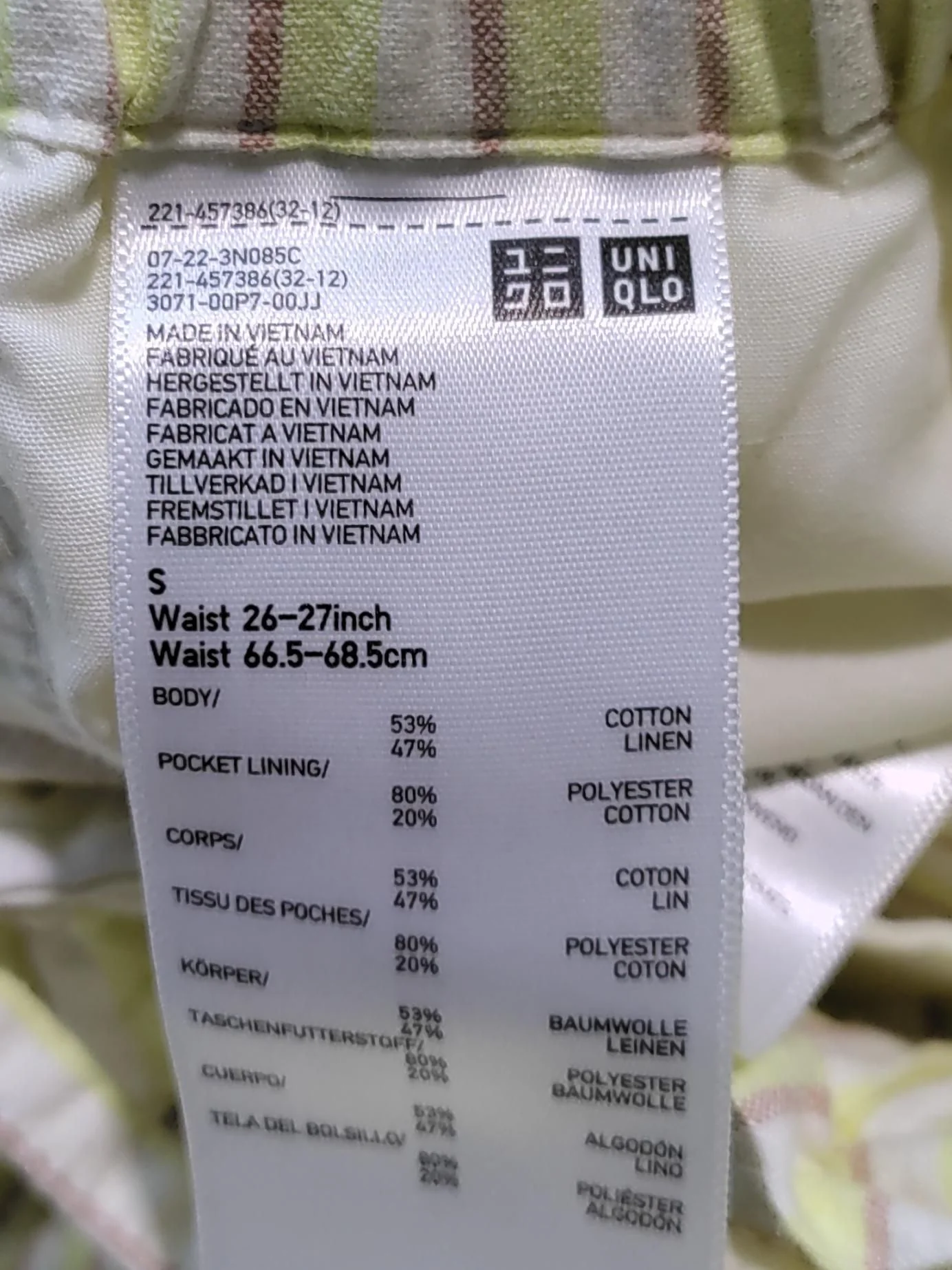 Uniqlo Women's Shorts S Multi Striped Cotton with Linen Paperbag - Image 5