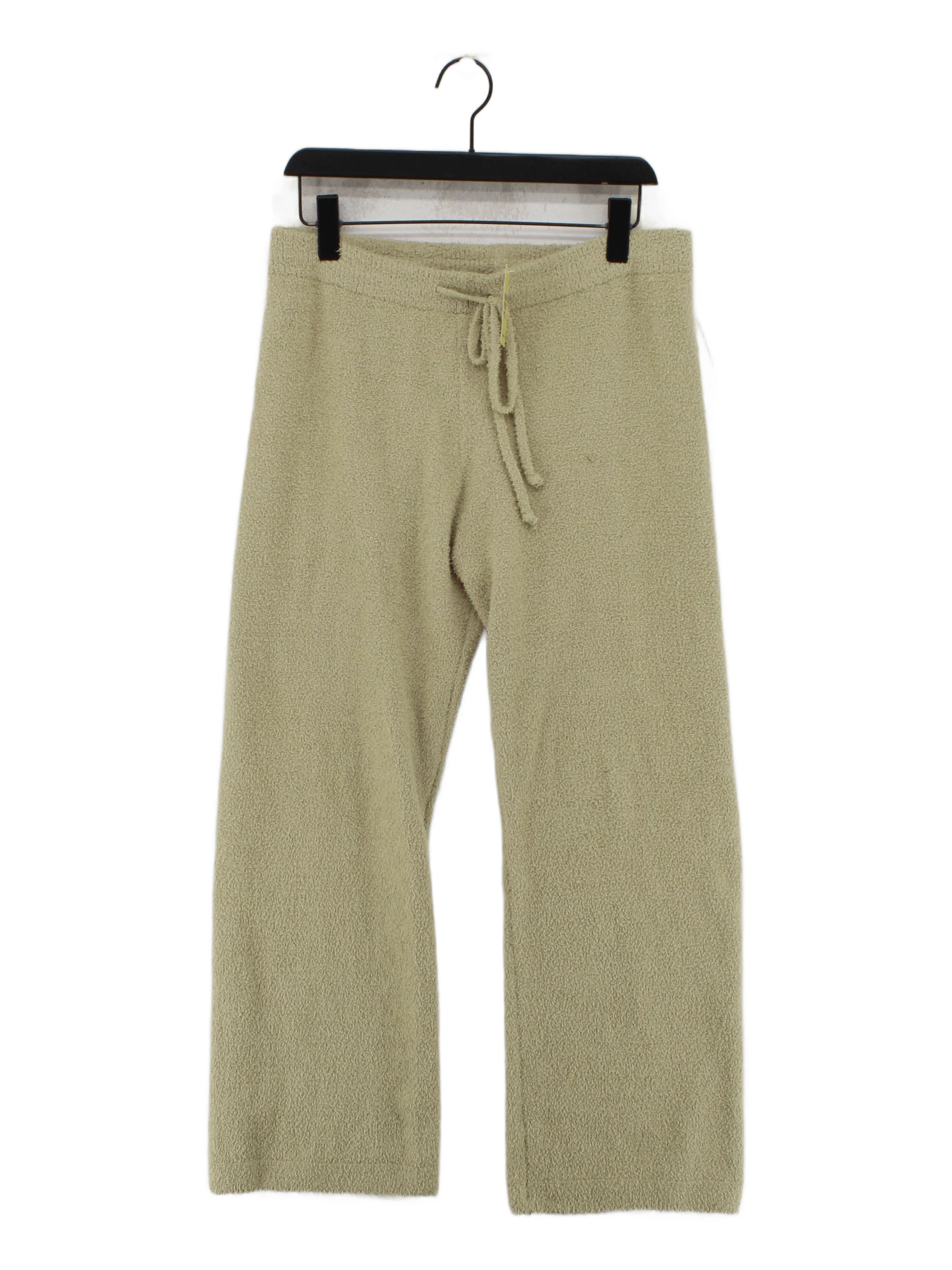 Uniqlo Women's Sports Bottoms L Green 100% Polyester Wide-Leg Sweatpants
