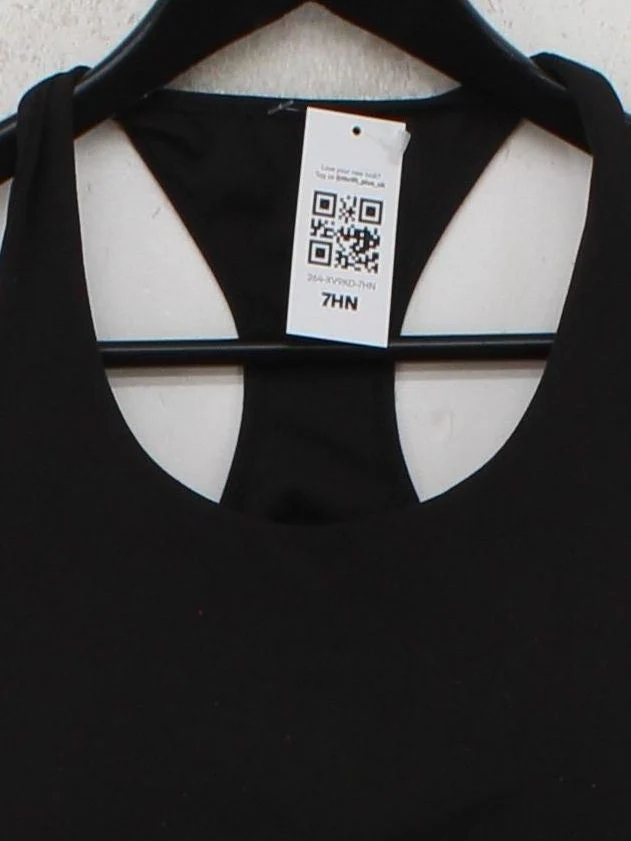 Uniqlo Women's T-Shirt M Black Polyester with Spandex Sleeveless Basic - Image 3