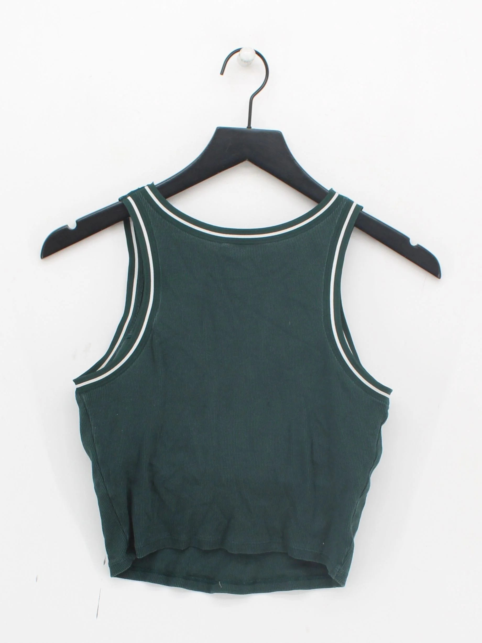 Uniqlo Women's T-Shirt M Green Cotton with Elastane Sleeveless Round Neck Basic - Image 2