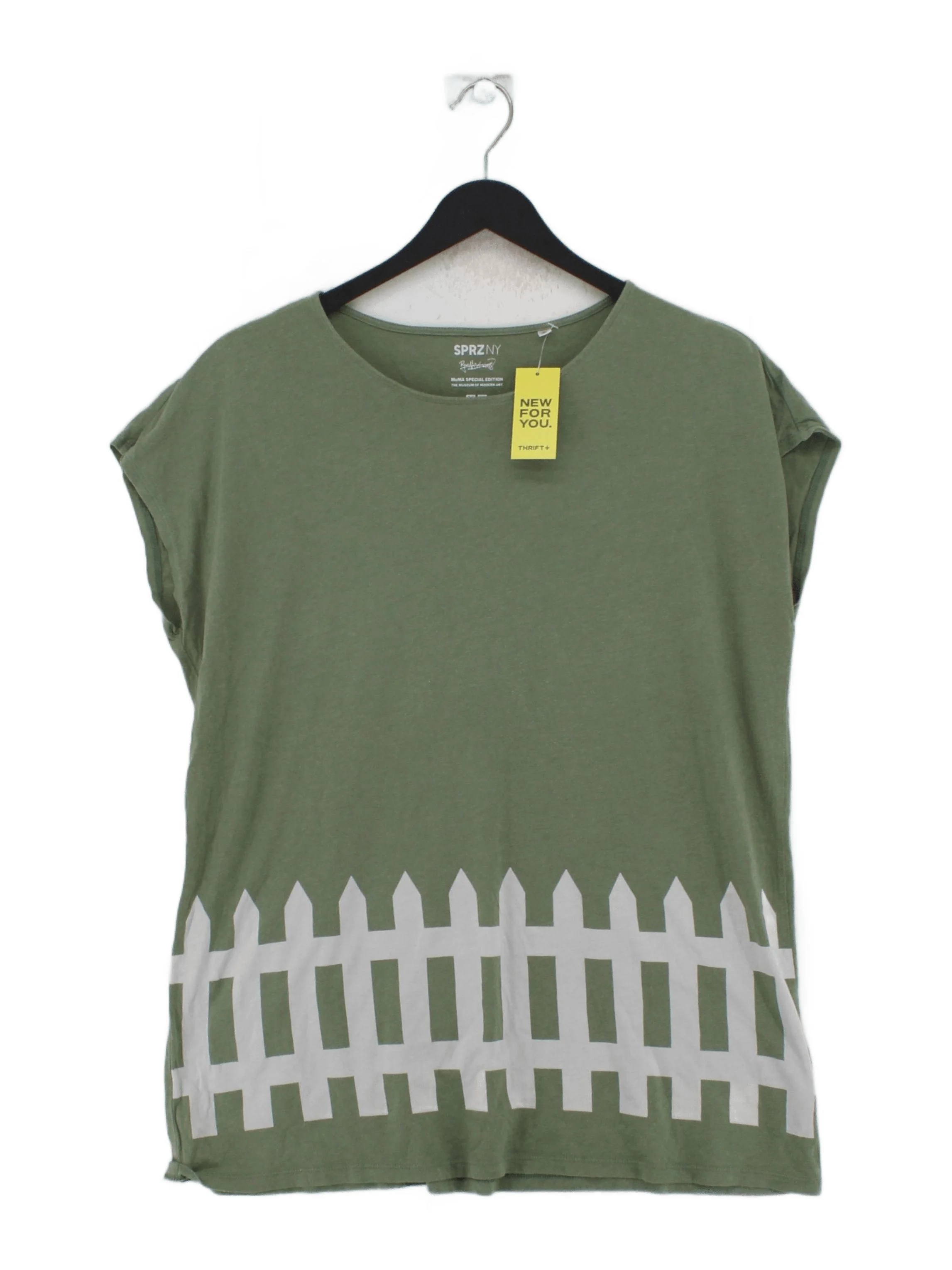 Uniqlo Women's T-Shirt M Green Cotton with Rayon Basic