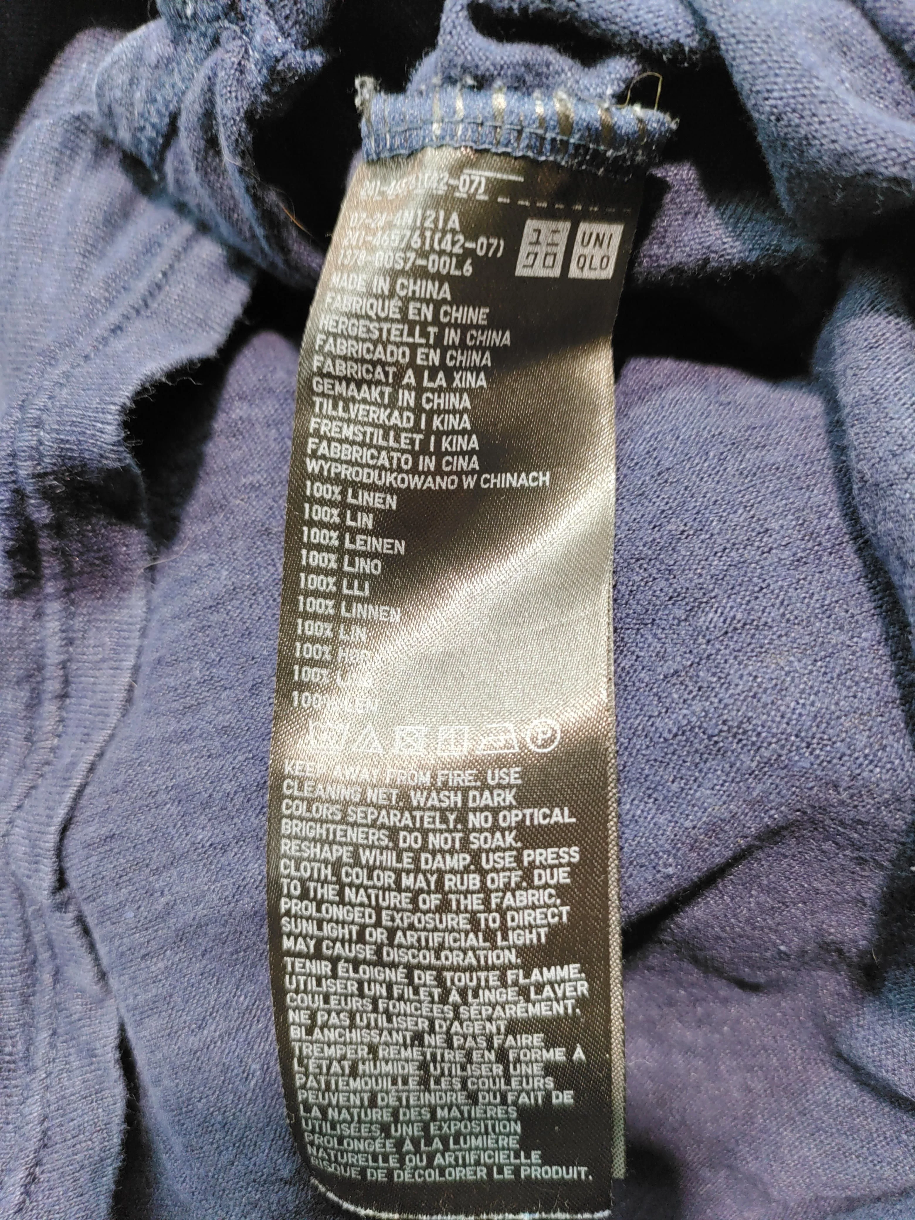 Uniqlo Women's T-Shirt S Blue 100% Linen Short Sleeve Crew Neck Basic - Image 7