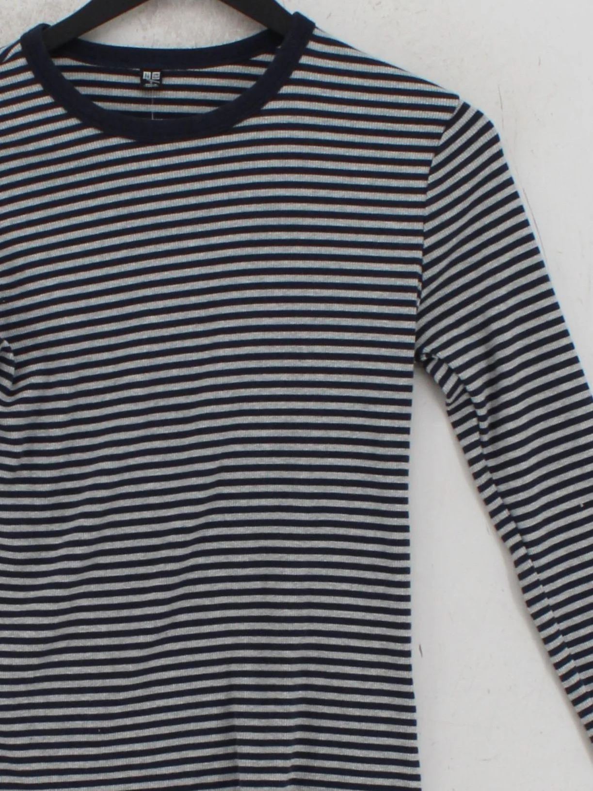 Uniqlo Women's T-Shirt S Blue Cotton with Viscose, Elastane Basic - Image 3