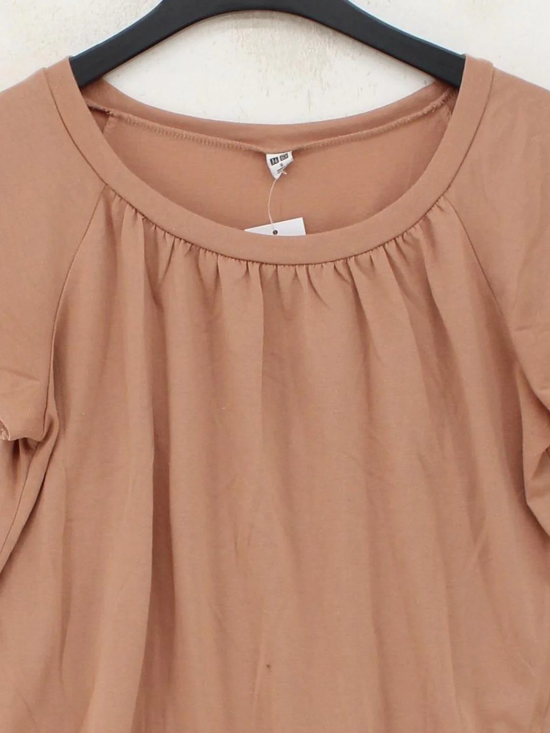Uniqlo Women's T-Shirt S Brown Polyester with Rayon Basic - Image 3