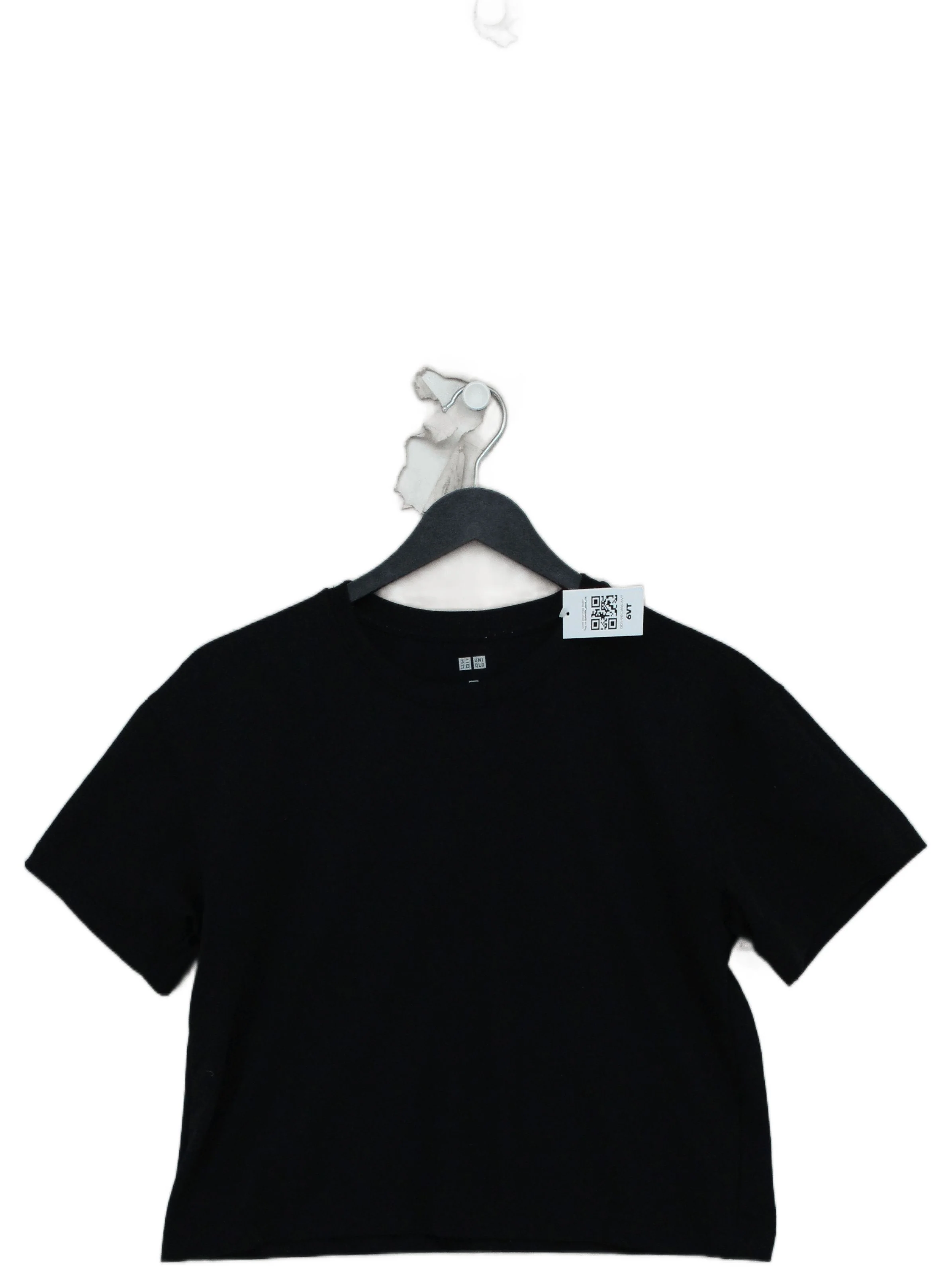 Uniqlo Women's T-Shirt XS Black 100% Cotton Short Sleeve Round Neck Basic