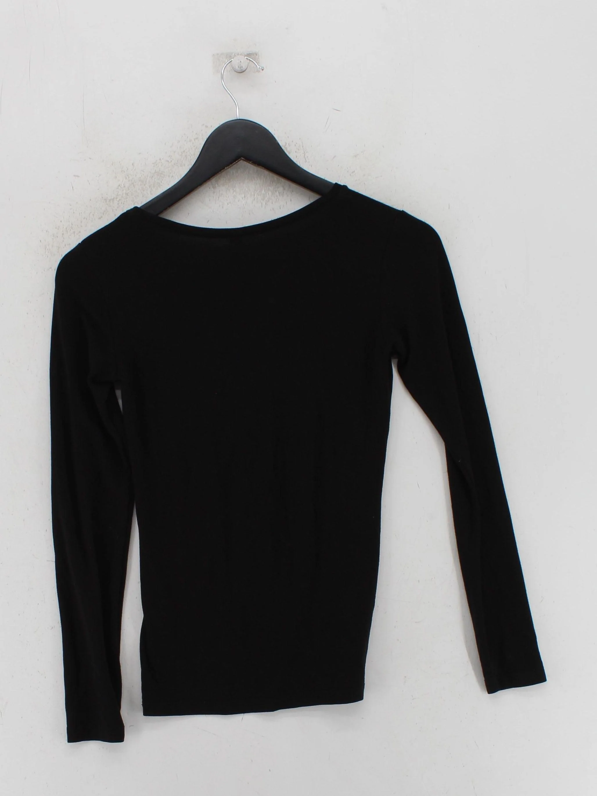 Uniqlo Women's T-Shirt XS Black Rayon with Acrylic, Polyester, Spandex Basic - Image 2