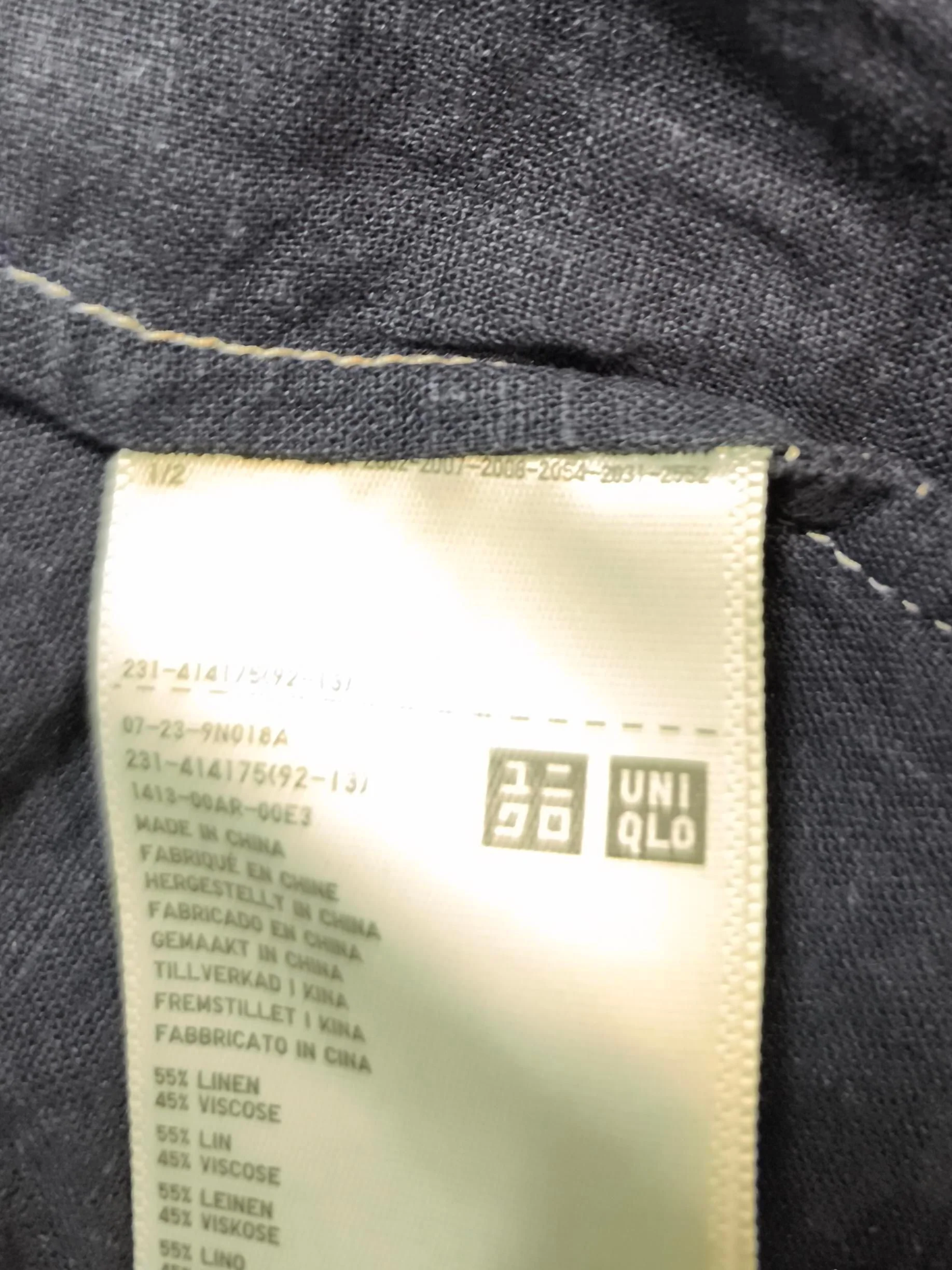Uniqlo Women's Top L Black Linen with Viscose Sleeveless Collared Basic - Image 5