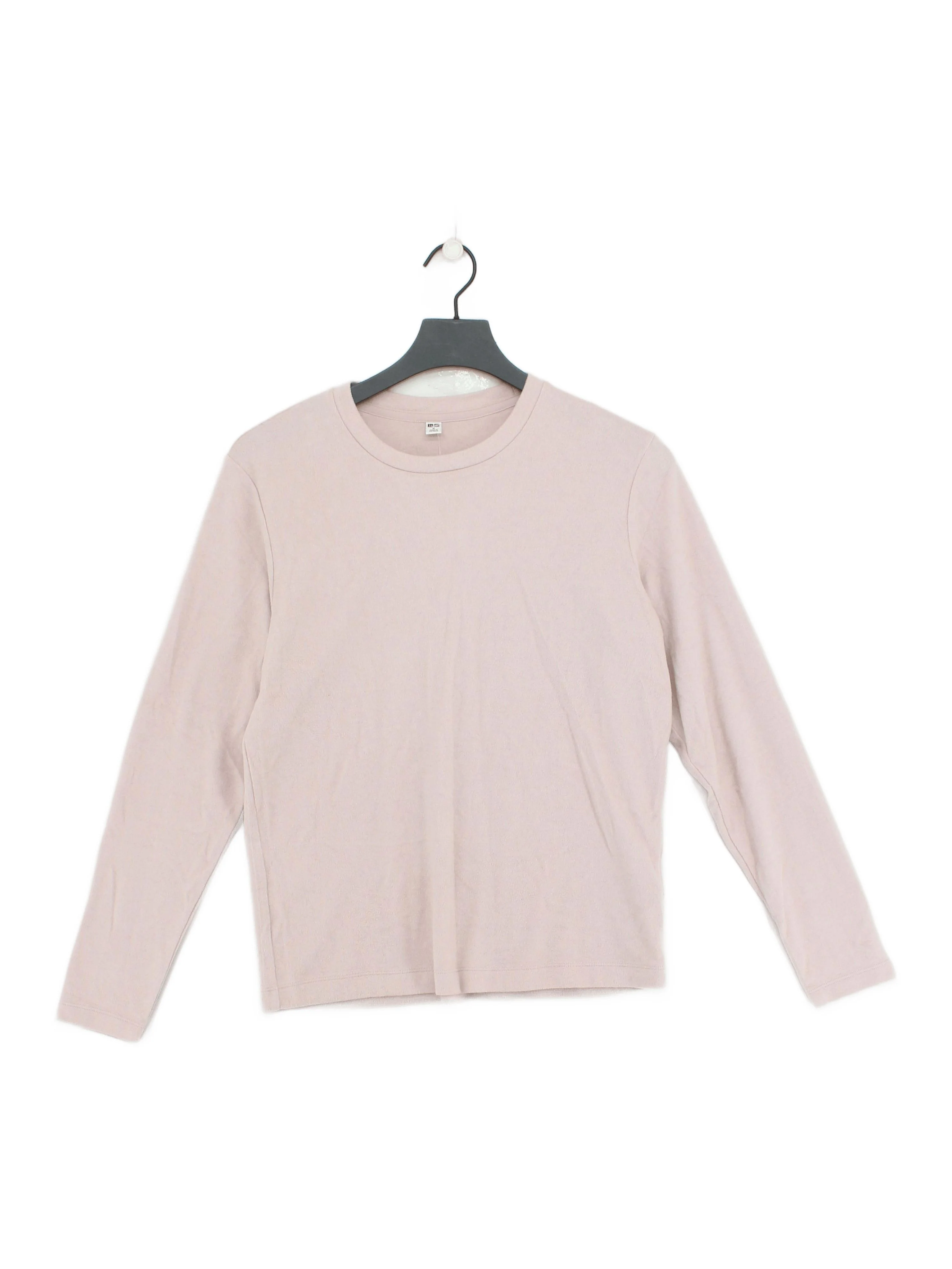 Uniqlo Women's Top M Pink Acrylic with Viscose Long Sleeve Crew Neck Basic
