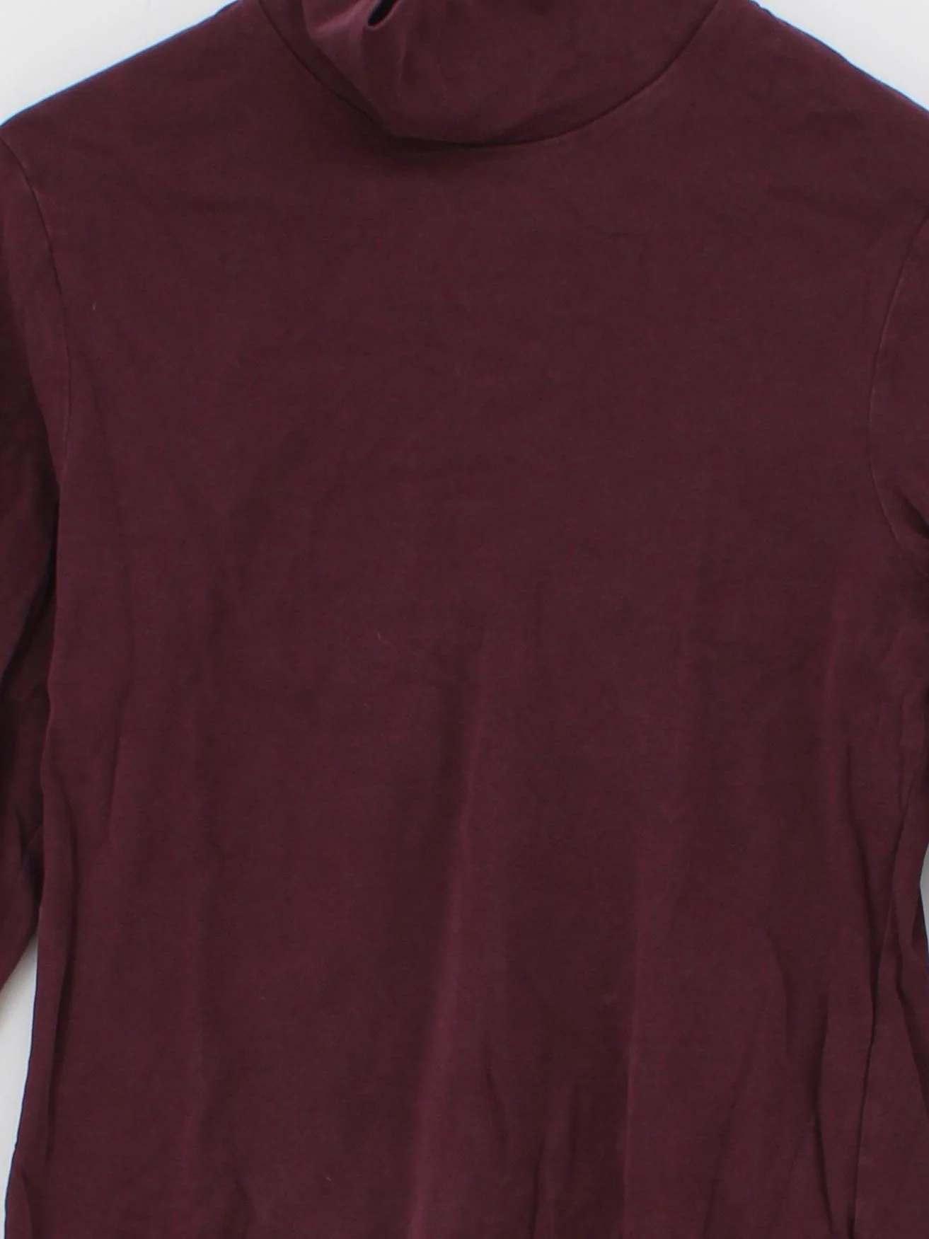 Uniqlo Women's Top M Purple Cotton with Elastane Long Sleeve High Neck Basic - Image 3
