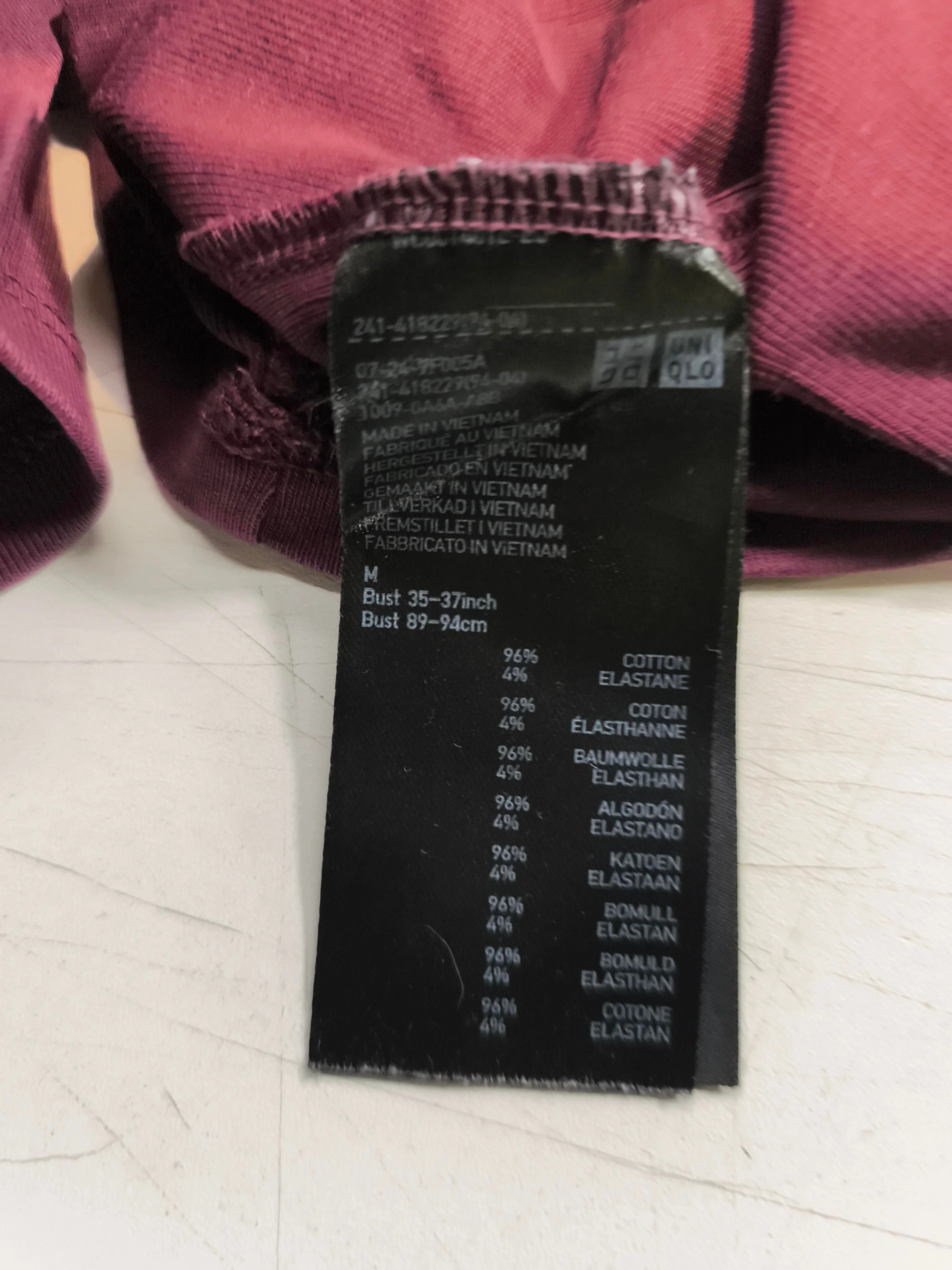 Uniqlo Women's Top M Purple Cotton with Elastane Long Sleeve High Neck Basic - Image 7