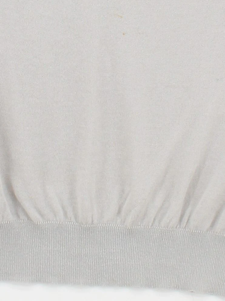 Uniqlo Women's Top S Grey Acrylic with Cotton Sleeveless Round Neck Basic - Image 4