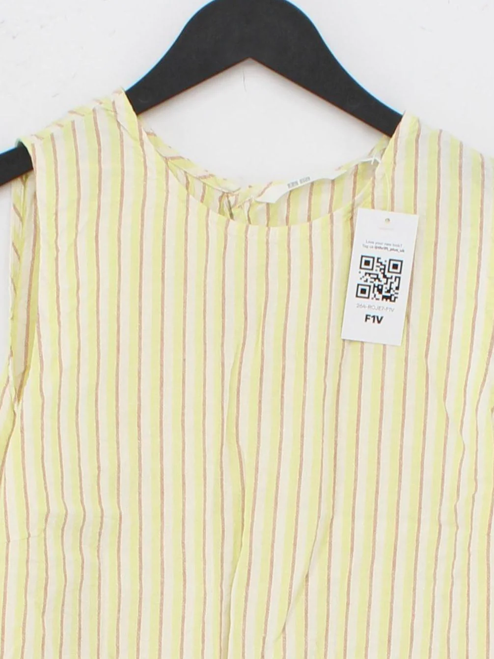 Uniqlo Women's Top S Yellow Linen with Cotton, Viscose Basic - Image 3