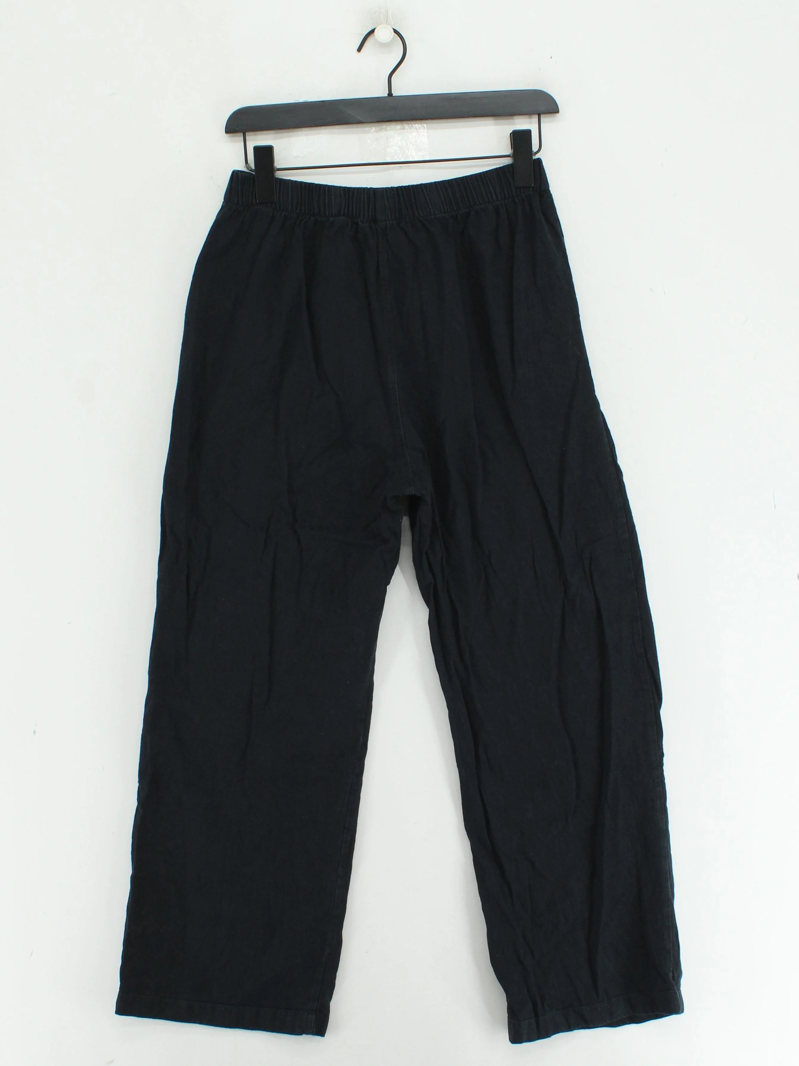 Uniqlo Women's Trousers L Black 100% Cotton Wide-Leg Sweatpants - Image 2