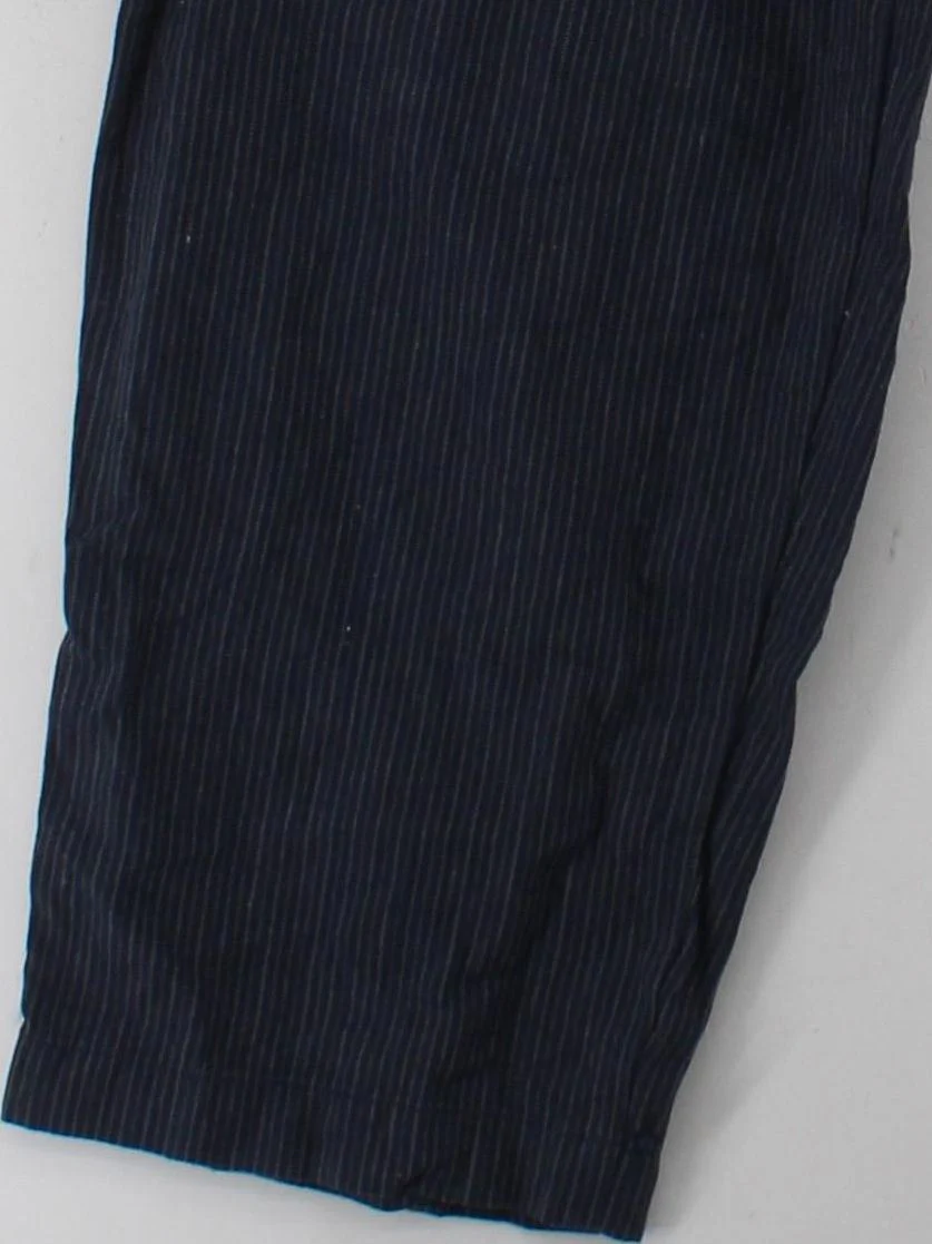 Uniqlo Women's Trousers M Blue Striped Linen with Cotton Wide-Leg Chino - Image 4