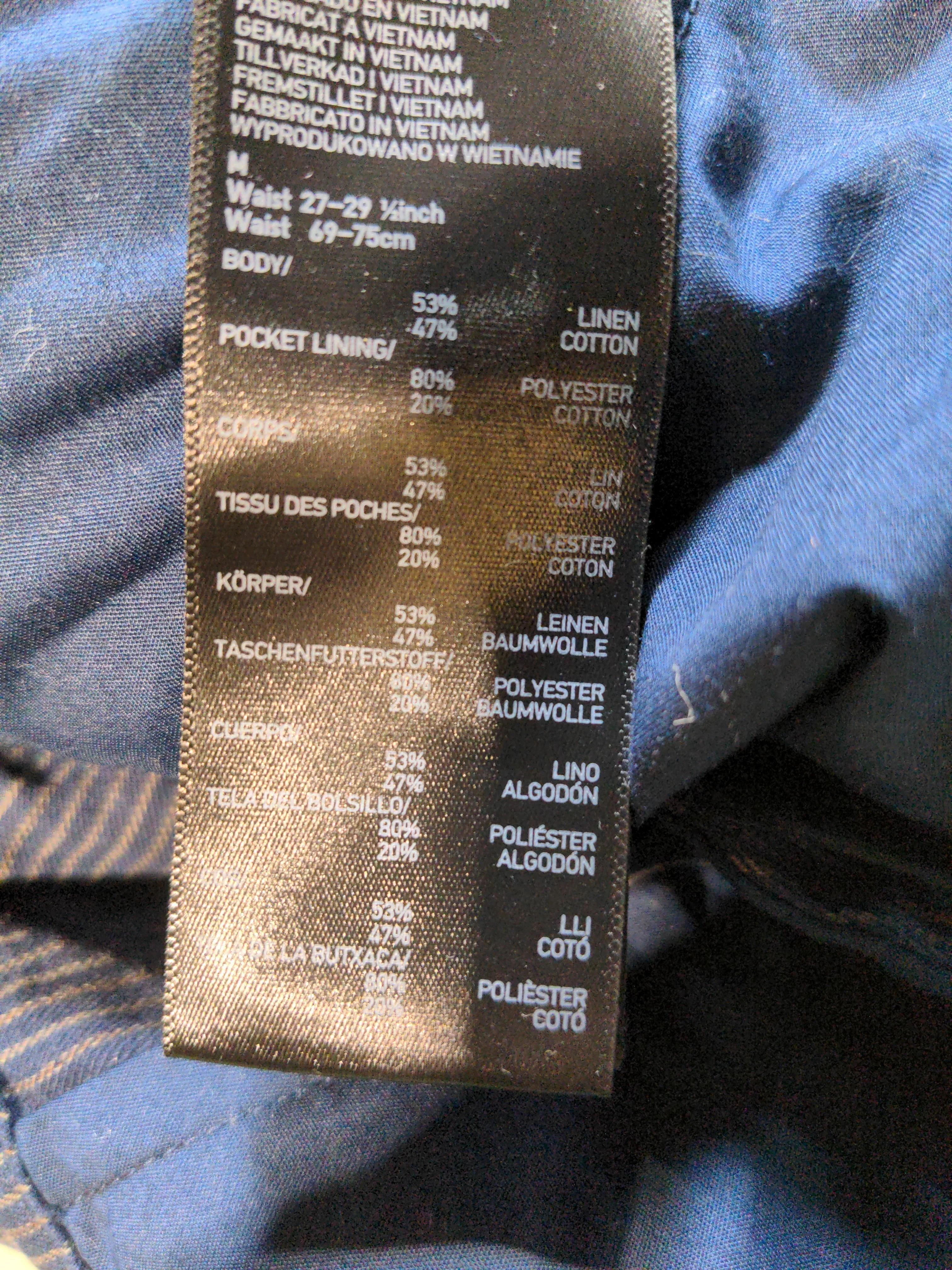 Uniqlo Women's Trousers M Blue Striped Linen with Cotton Wide-Leg Chino - Image 7
