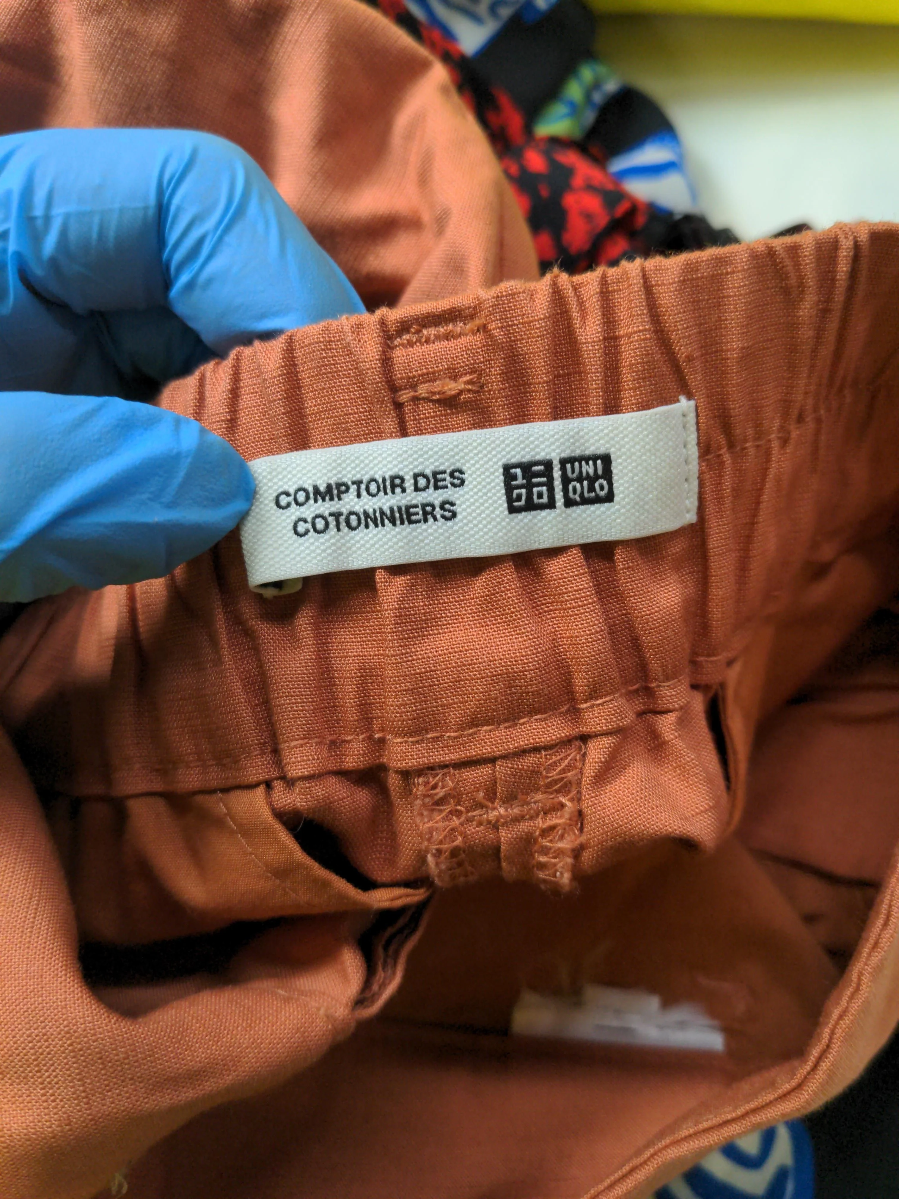 Uniqlo Women's Trousers M Orange 100% Cotton Wide-Leg Cropped - Image 5