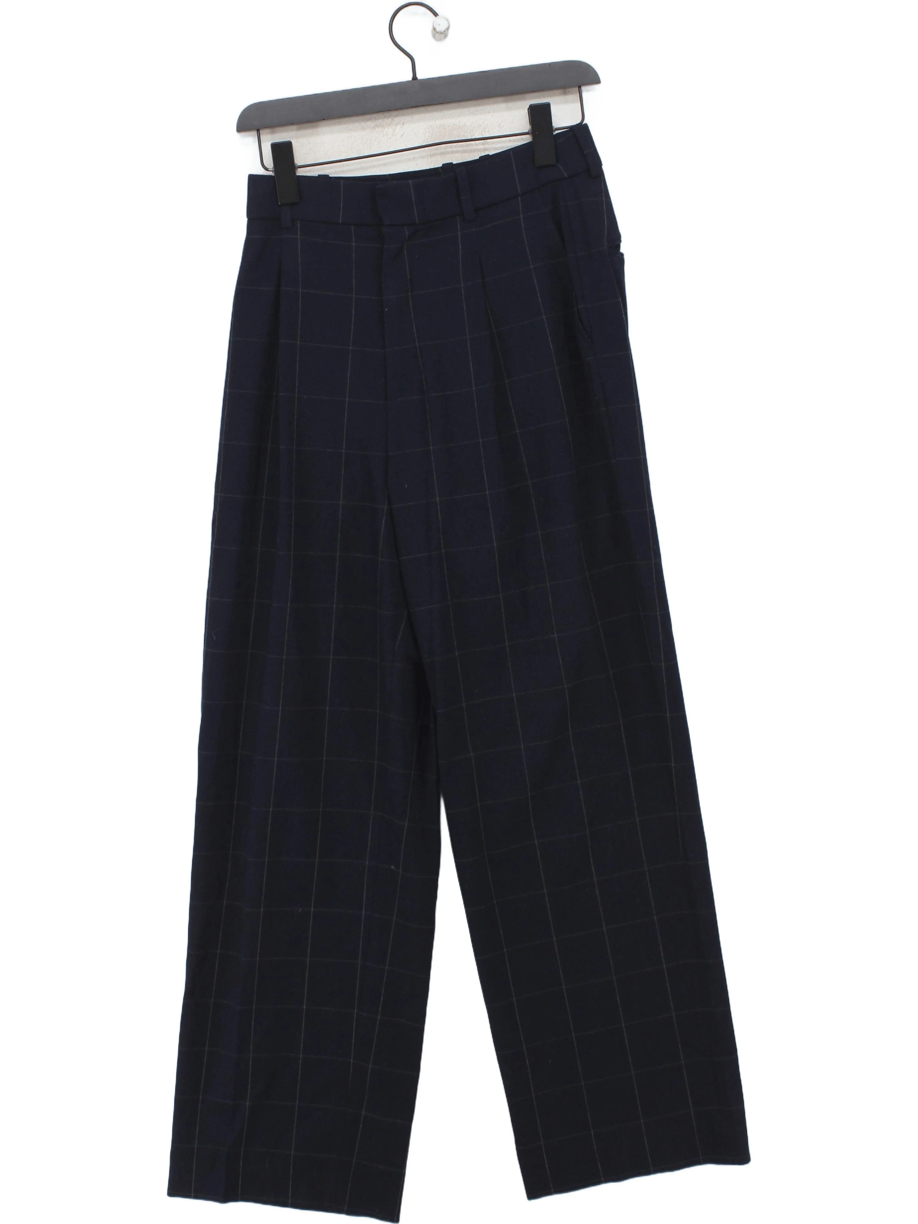 Uniqlo Women's Trousers S Blue Polyester with Viscose, Elastane Chino