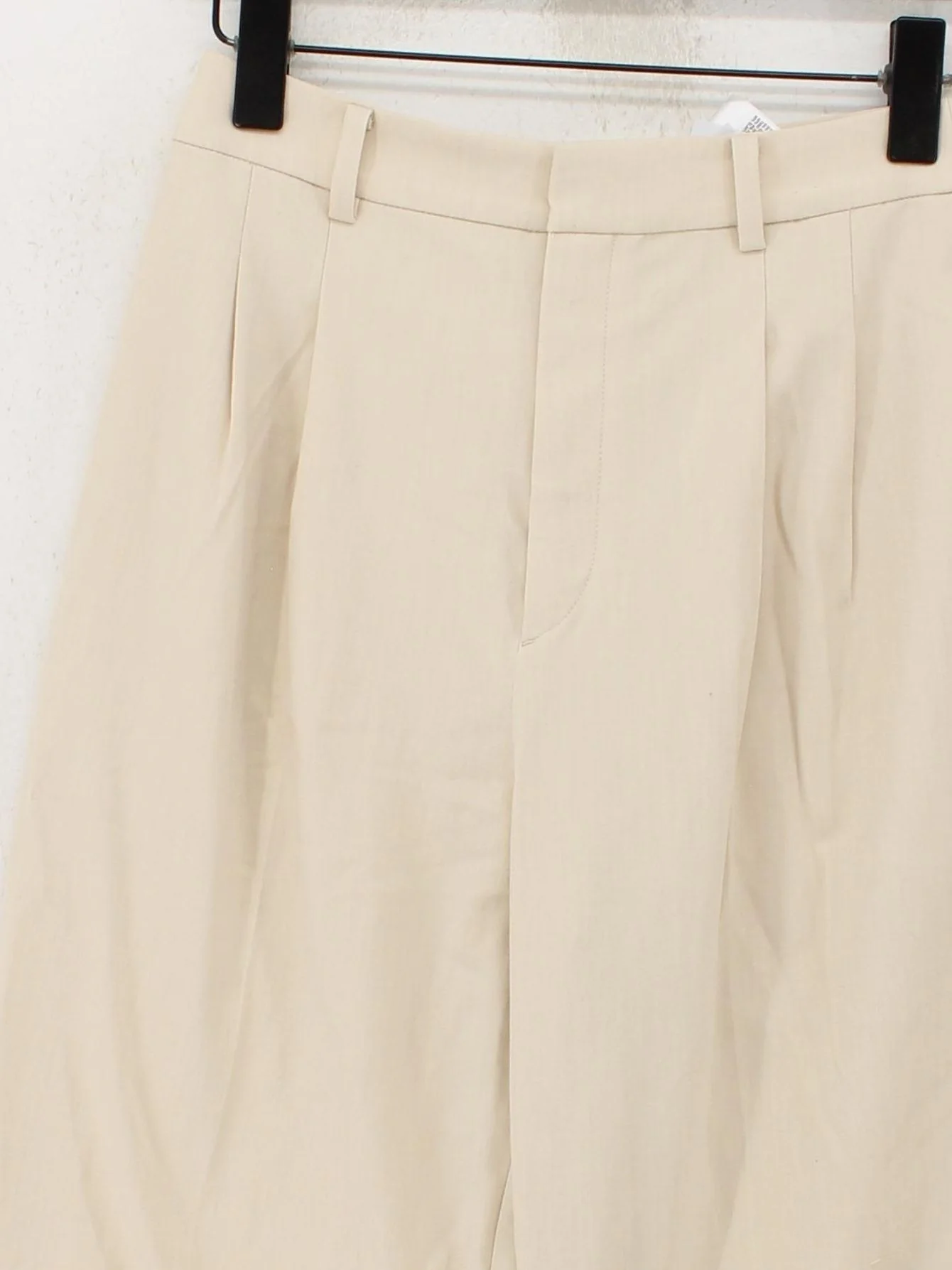 Uniqlo Women's Trousers S Cream Polyester with Viscose Wide-Leg Chino - Image 3