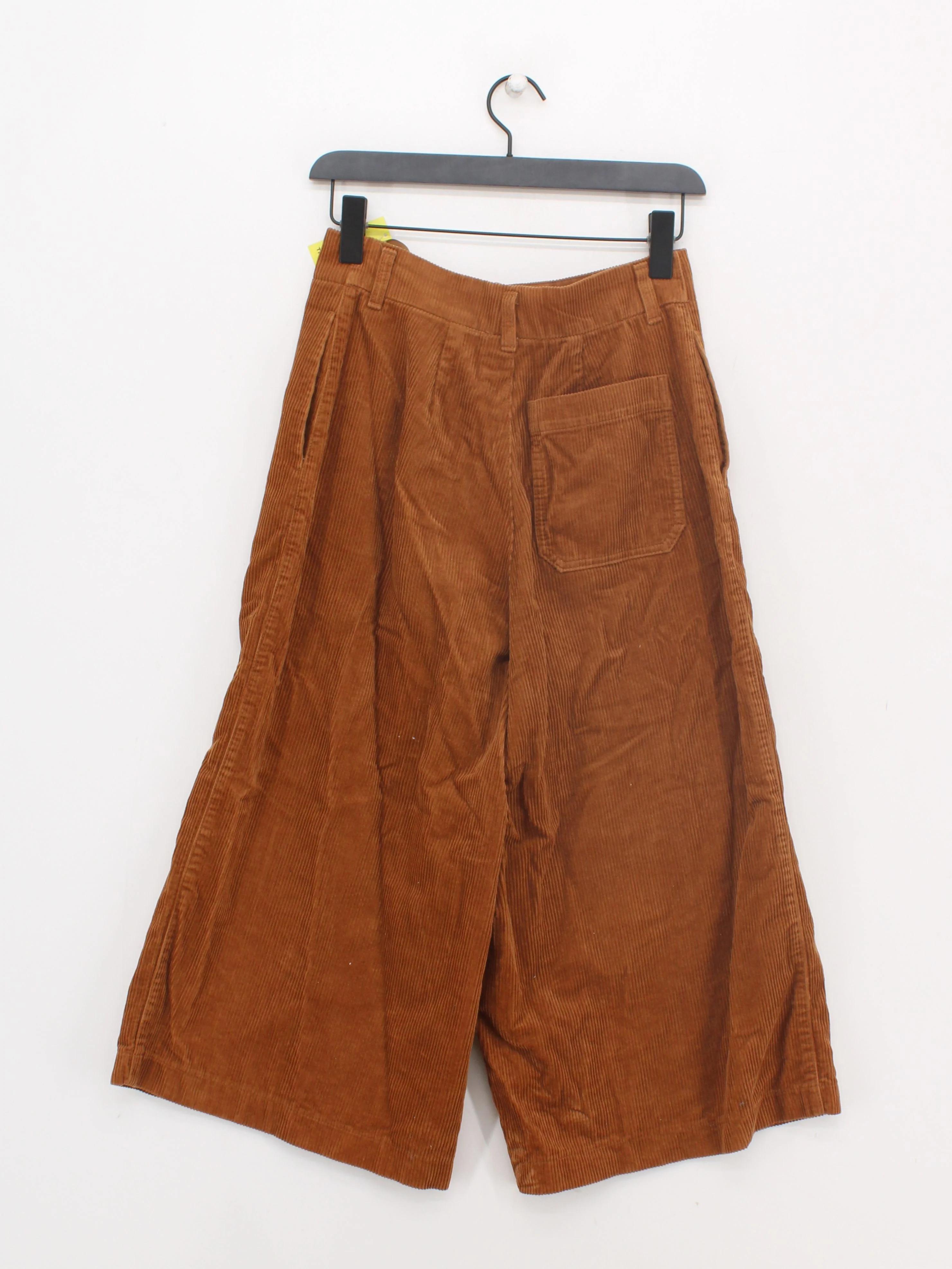 Uniqlo Women's Trousers W 28 in Brown 100% Cotton Wide-Leg Cropped - Image 2