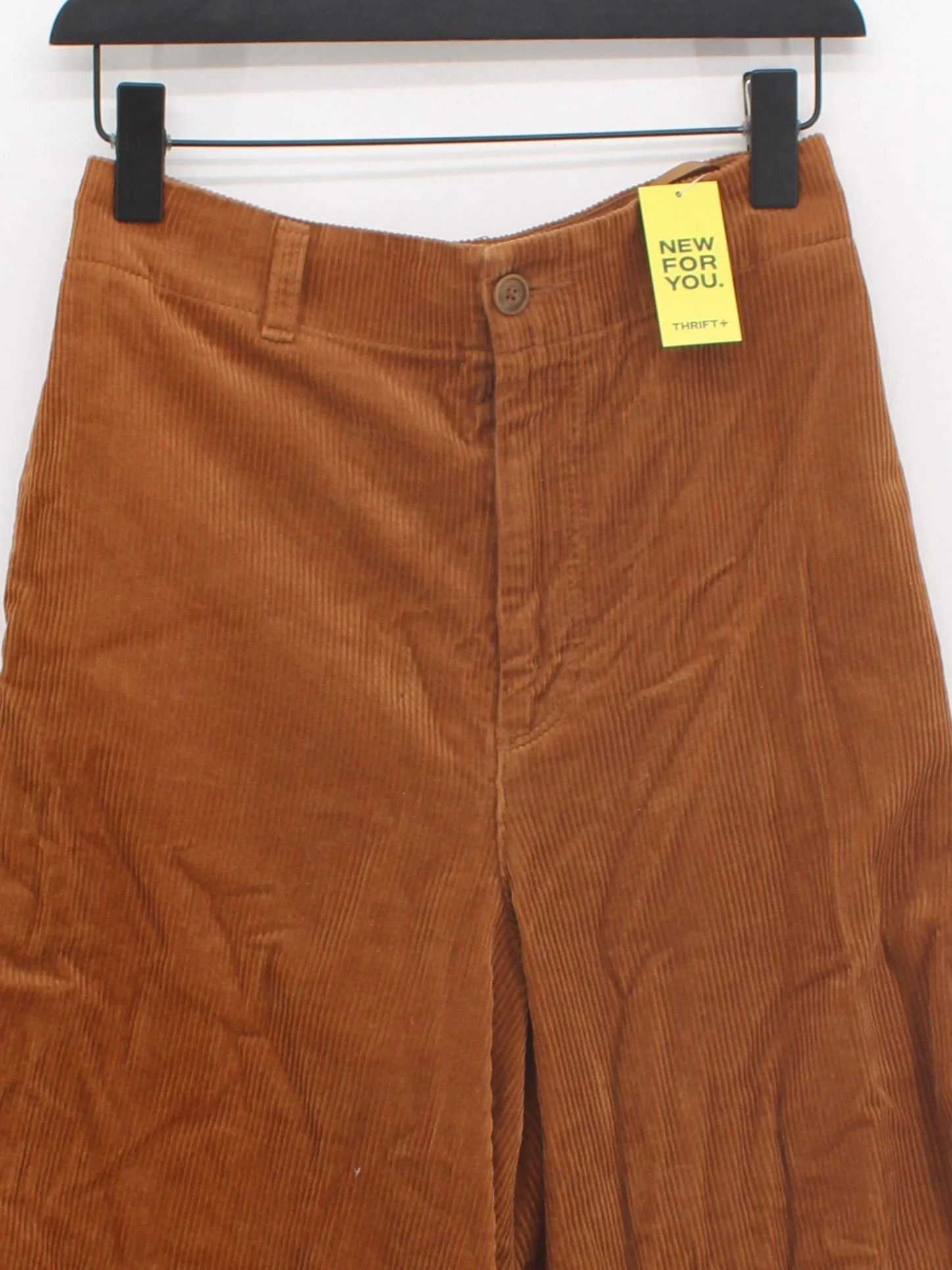 Uniqlo Women's Trousers W 28 in Brown 100% Cotton Wide-Leg Cropped - Image 3