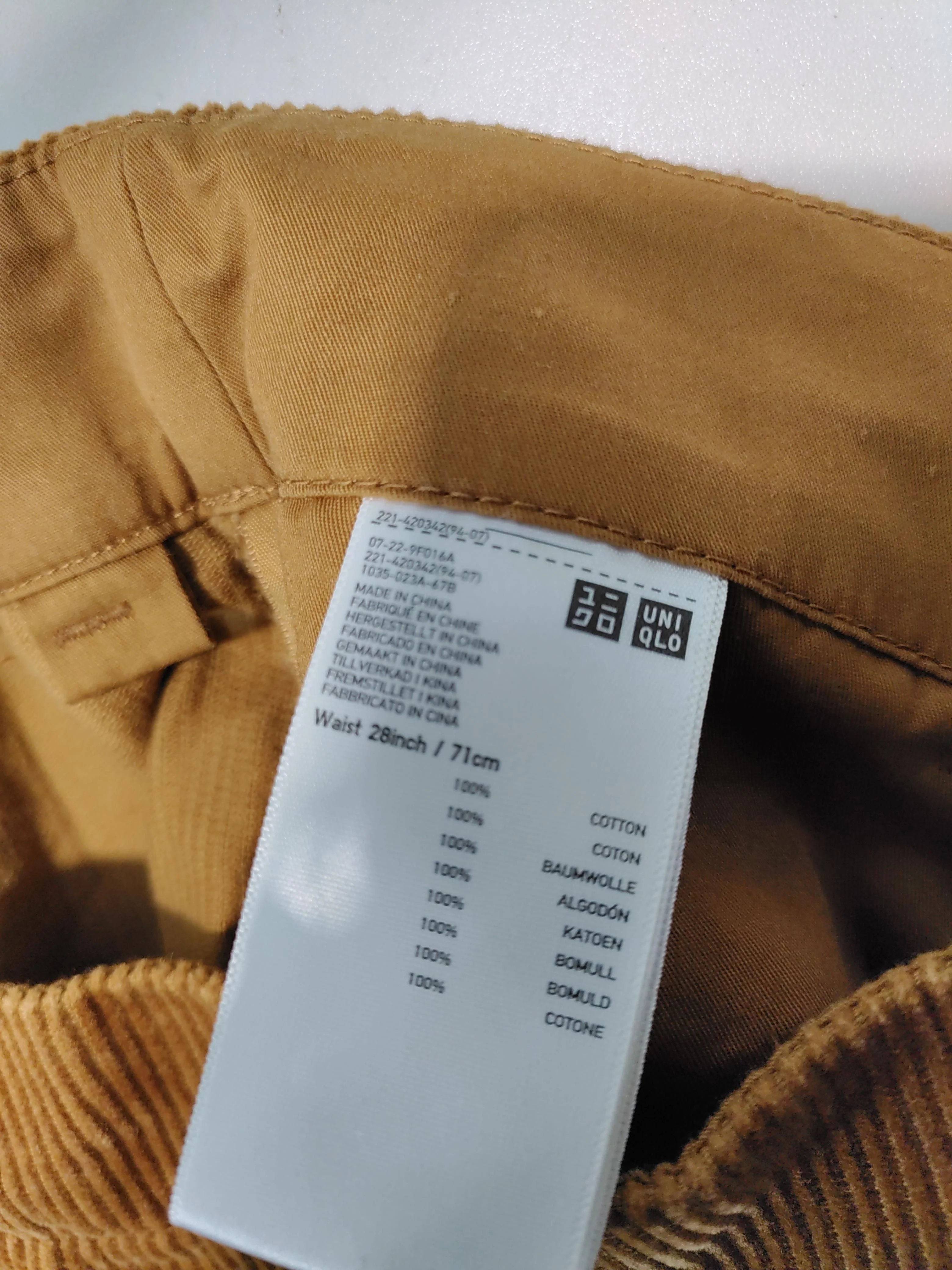 Uniqlo Women's Trousers W 28 in Brown 100% Cotton Wide-Leg Cropped - Image 5