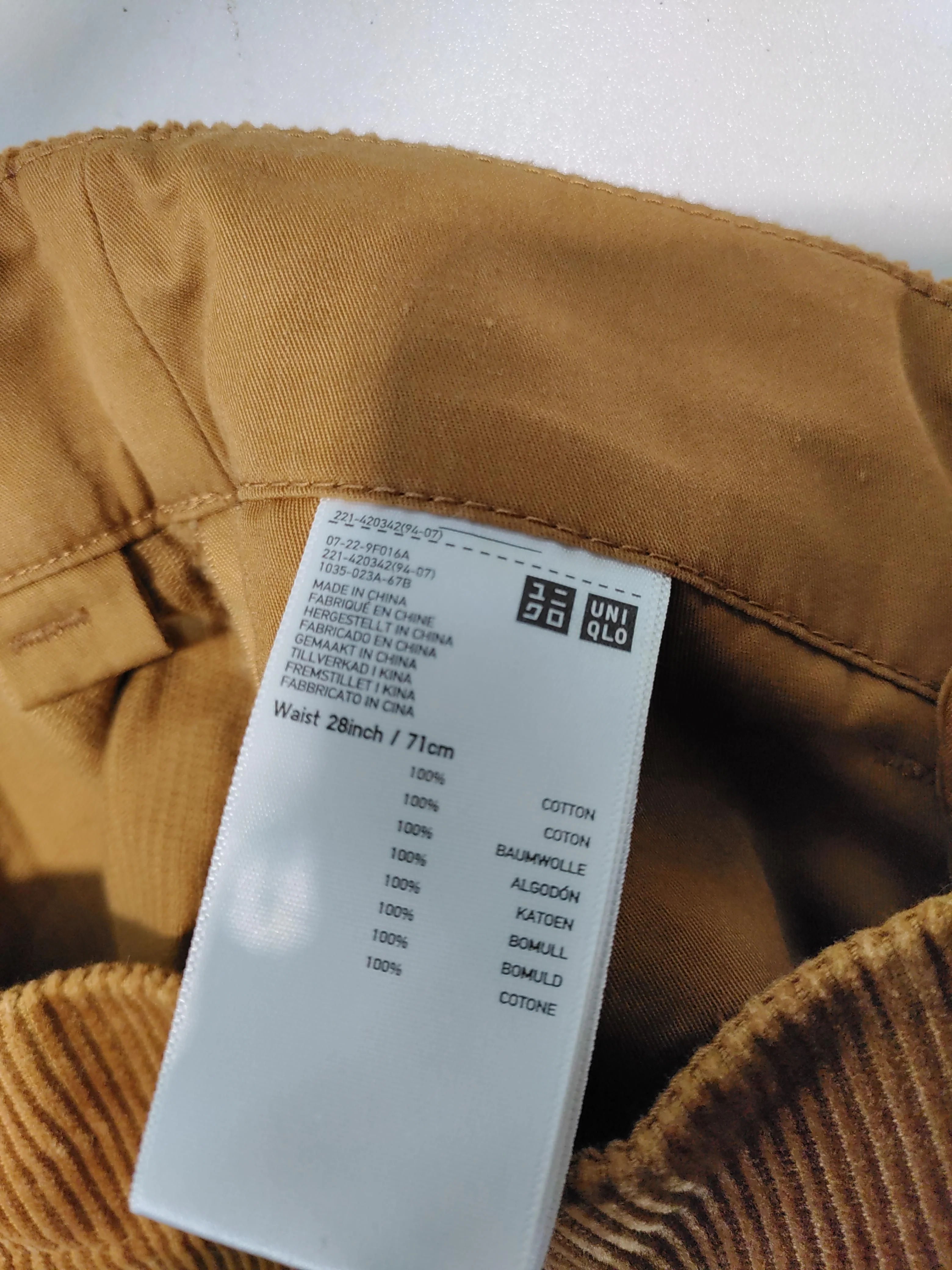 Uniqlo Women's Trousers W 28 in Brown 100% Cotton Wide-Leg Cropped - Image 6