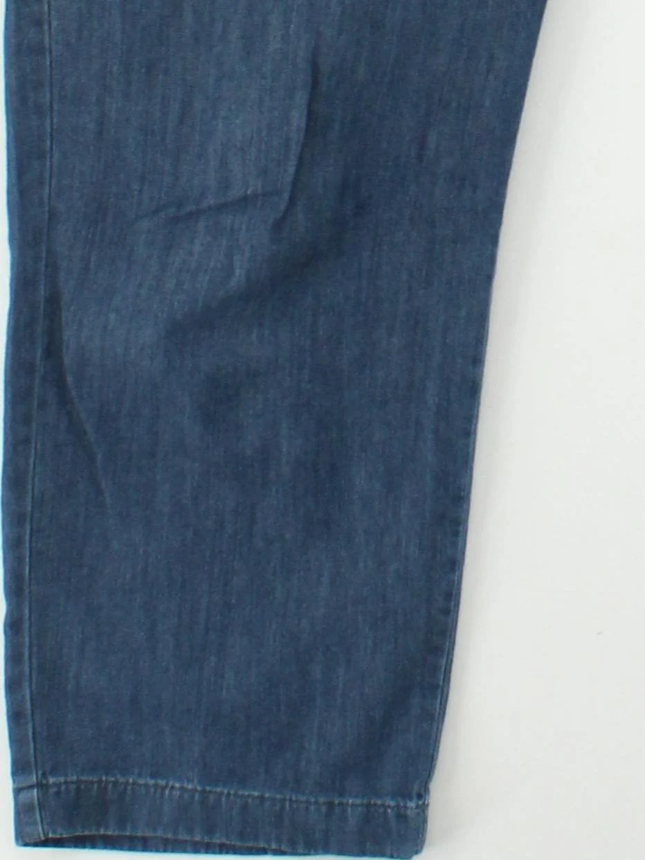 Uniqlo Women's Trousers XL Blue Cotton with Polyester Wide-Leg Cropped - Image 4